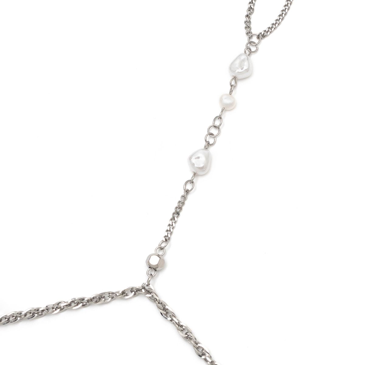 킴지수(KIMZISU) Chain Link Ring Bracelet - Pearl _ WHITE