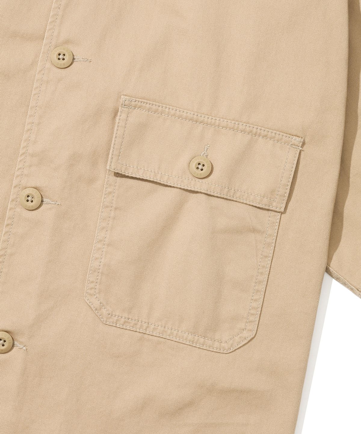 컬럼비아 유니버시티(COLUMBIA UNIVERSITY) SL-LABEL TWO POCKET COTTON S/S SHIRTS 헤리티지베이지