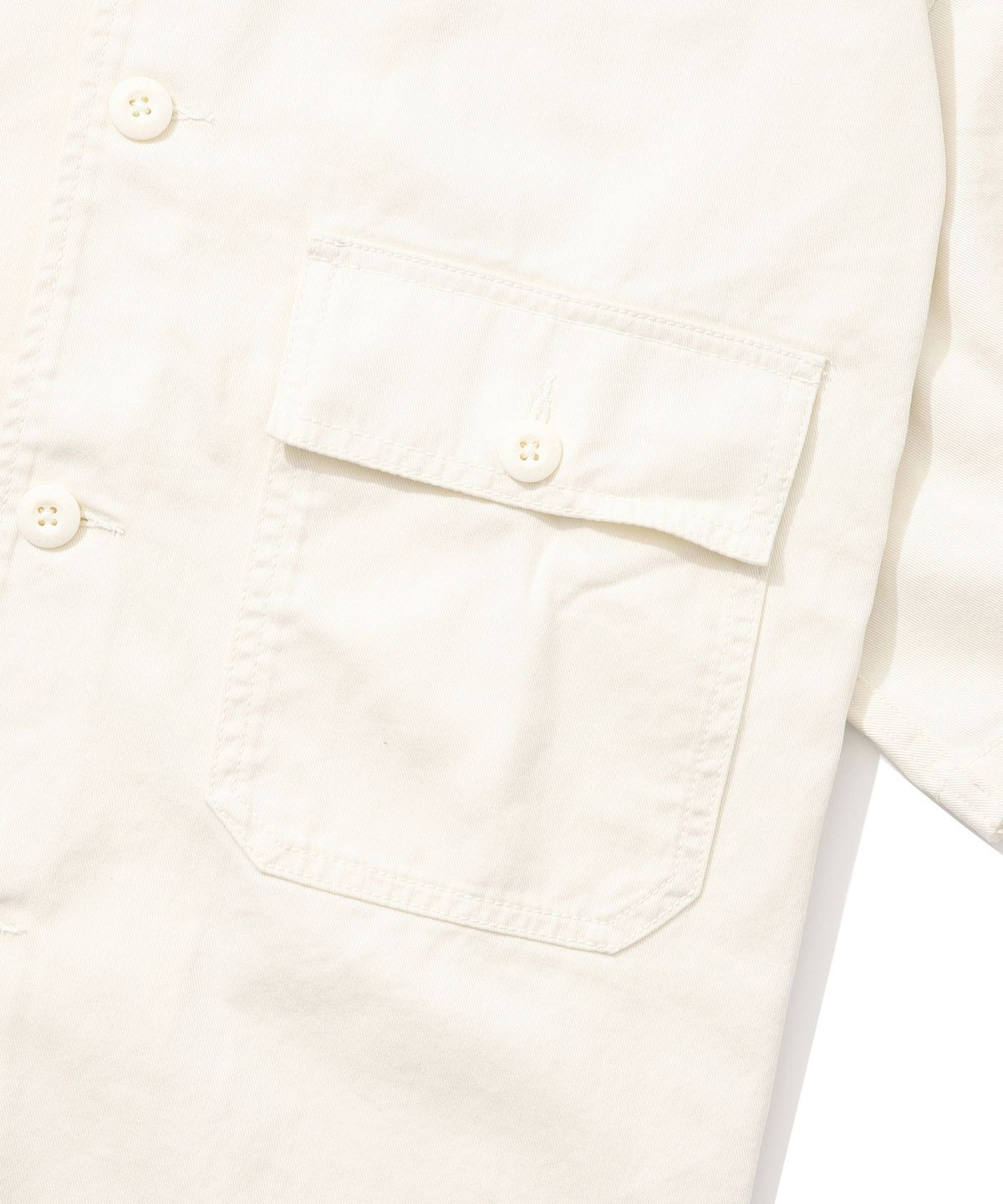 컬럼비아 유니버시티(COLUMBIA UNIVERSITY) SL-LABEL TWO POCKET COTTON S/S SHIRTS 아이보리