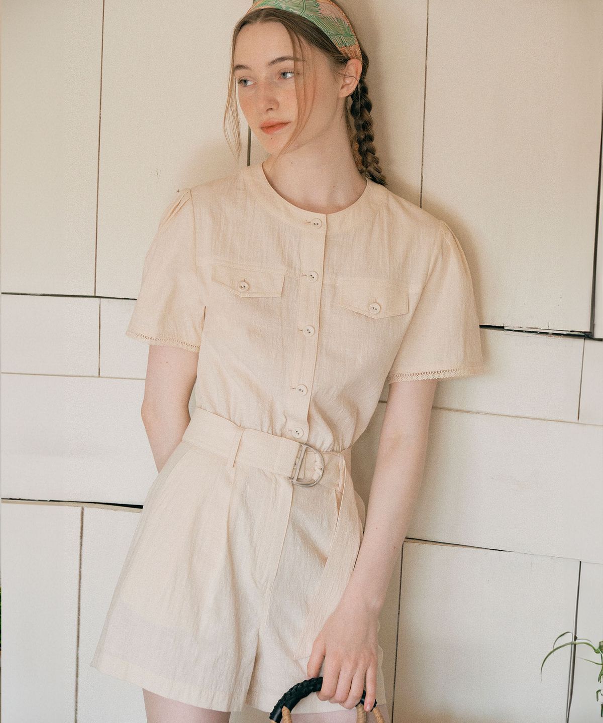 로라로라(ROLAROLA) BELT JUMPSUIT IVORY