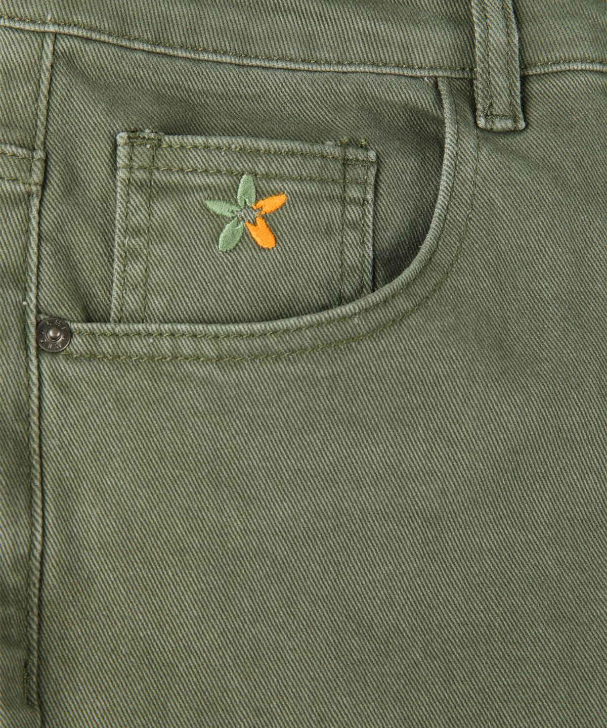 빠니깔레(PANICALE) 그린 레귤러슬림핏 데님 팬츠