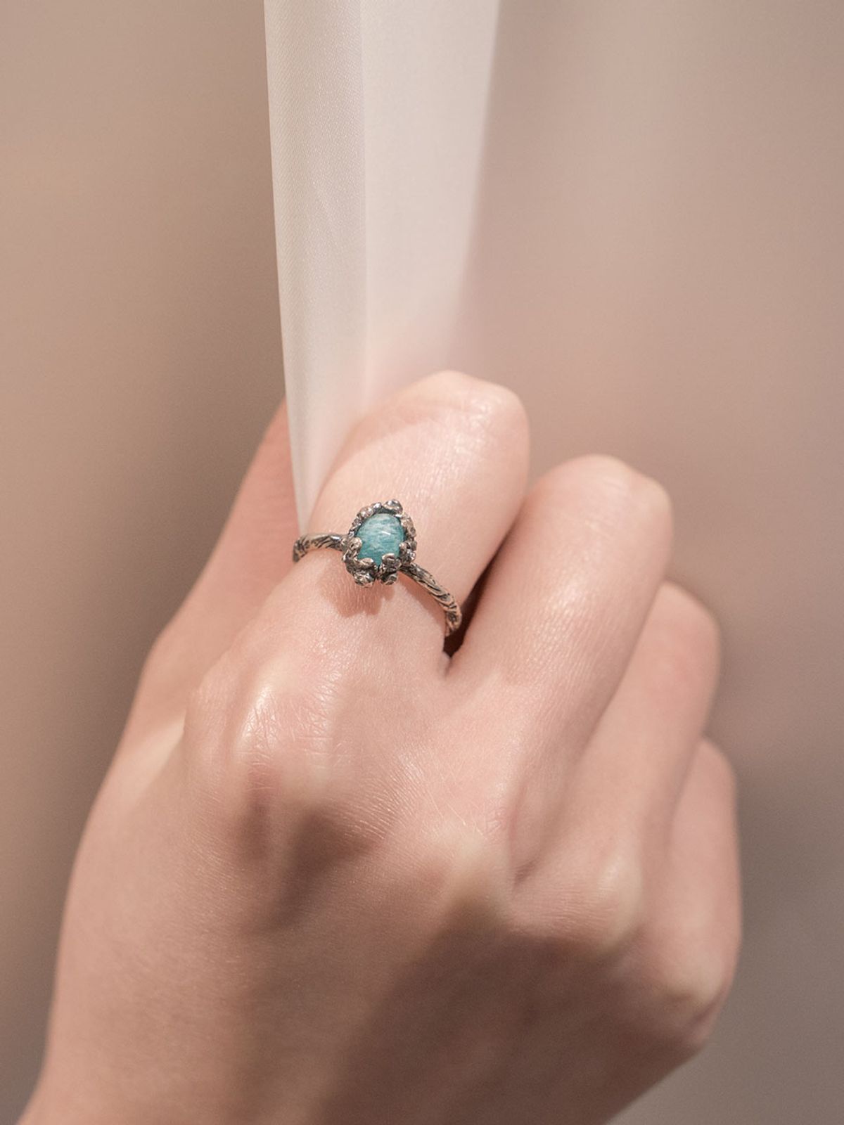 하랑(HARANG) HR 113R_Antique Gemstone Ring (Mint Amazonite)