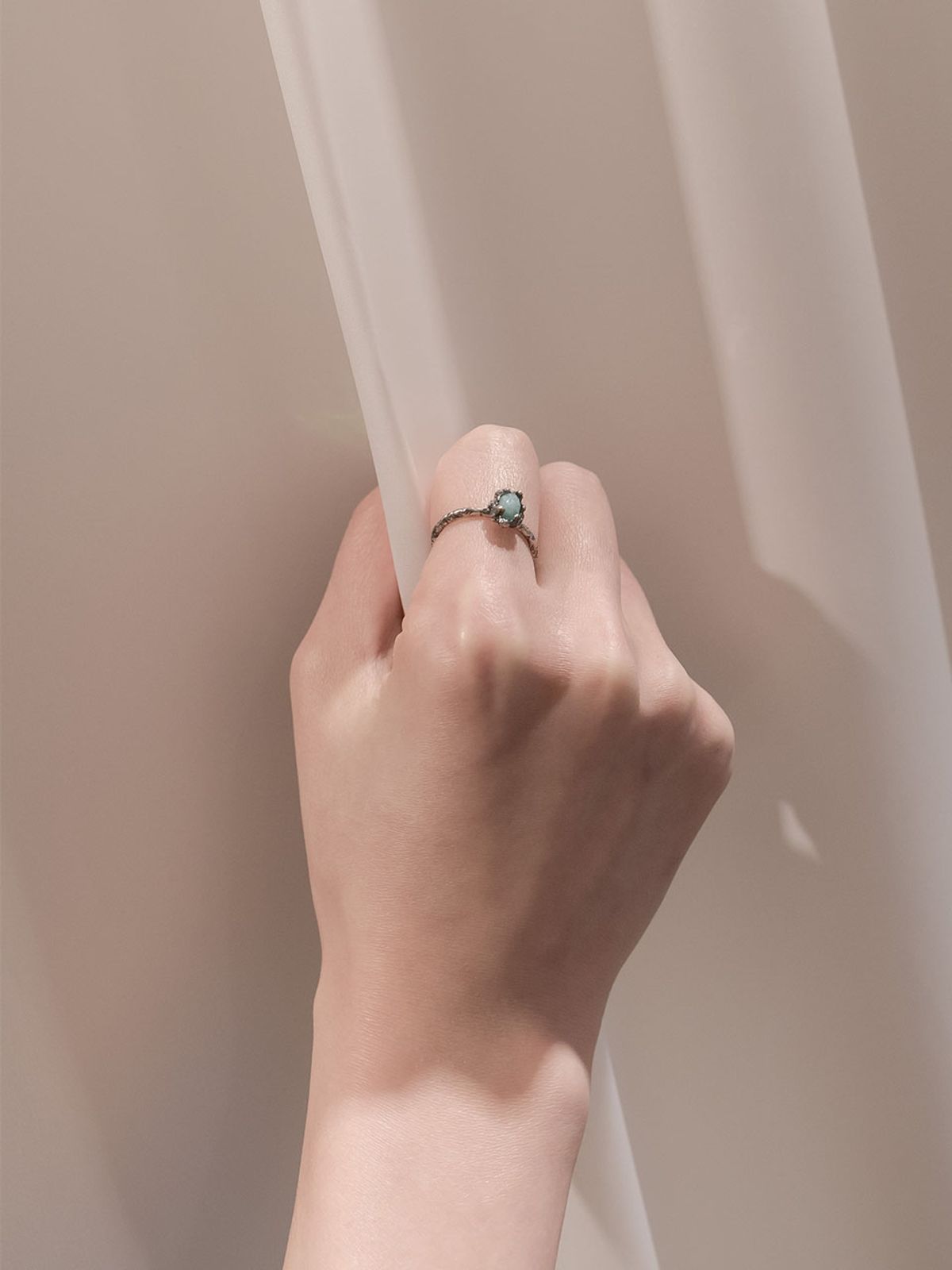 하랑(HARANG) HR 122R_Antique Gemstone Ring (Milky Aquamarine)