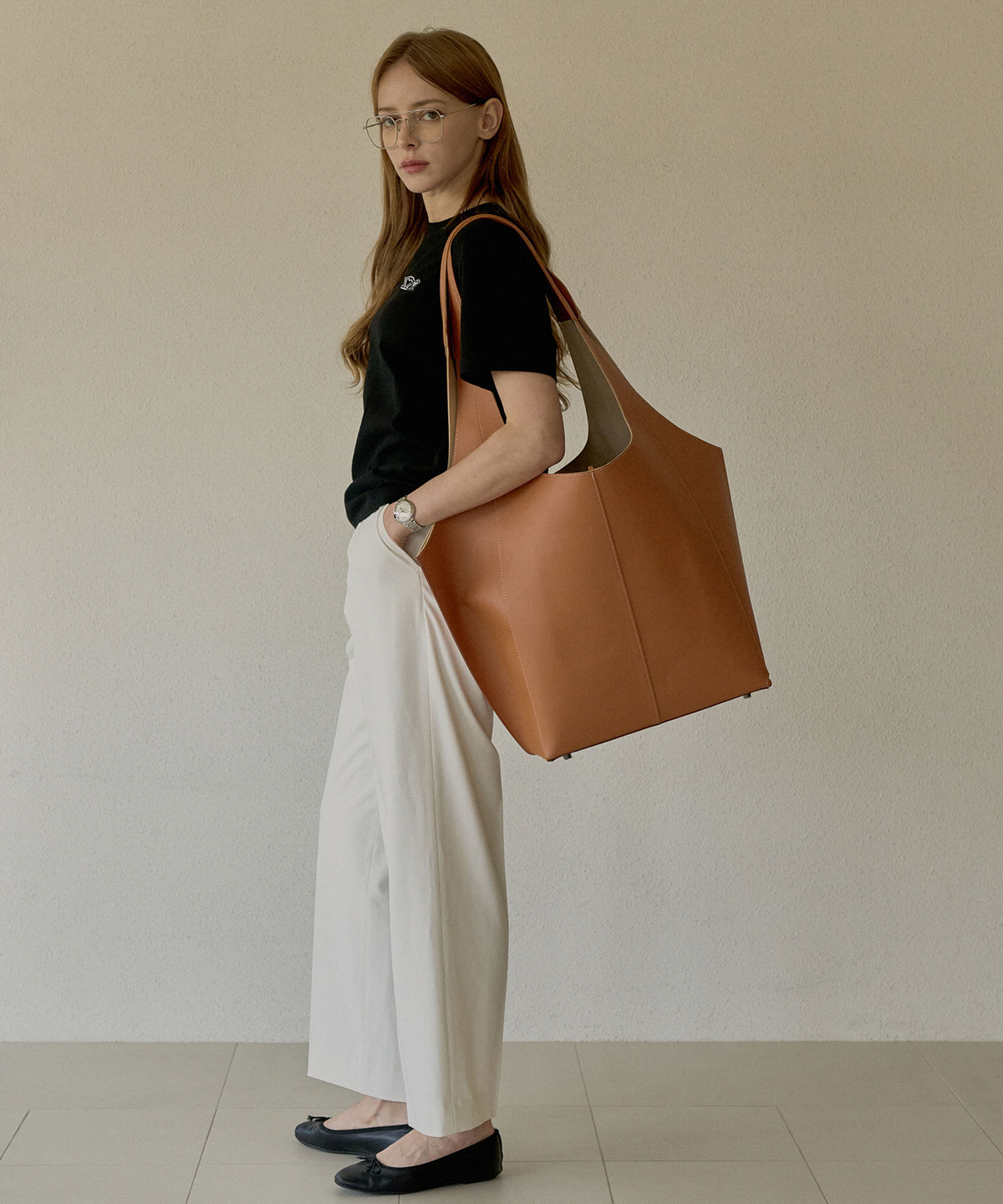 제마 에르베 르 코티디앙(ZEMA ÉLEVER LE QUOTIDIEN) Onnete Tote Bag XL - Camel Tan (오네뜨 토트백 XL)