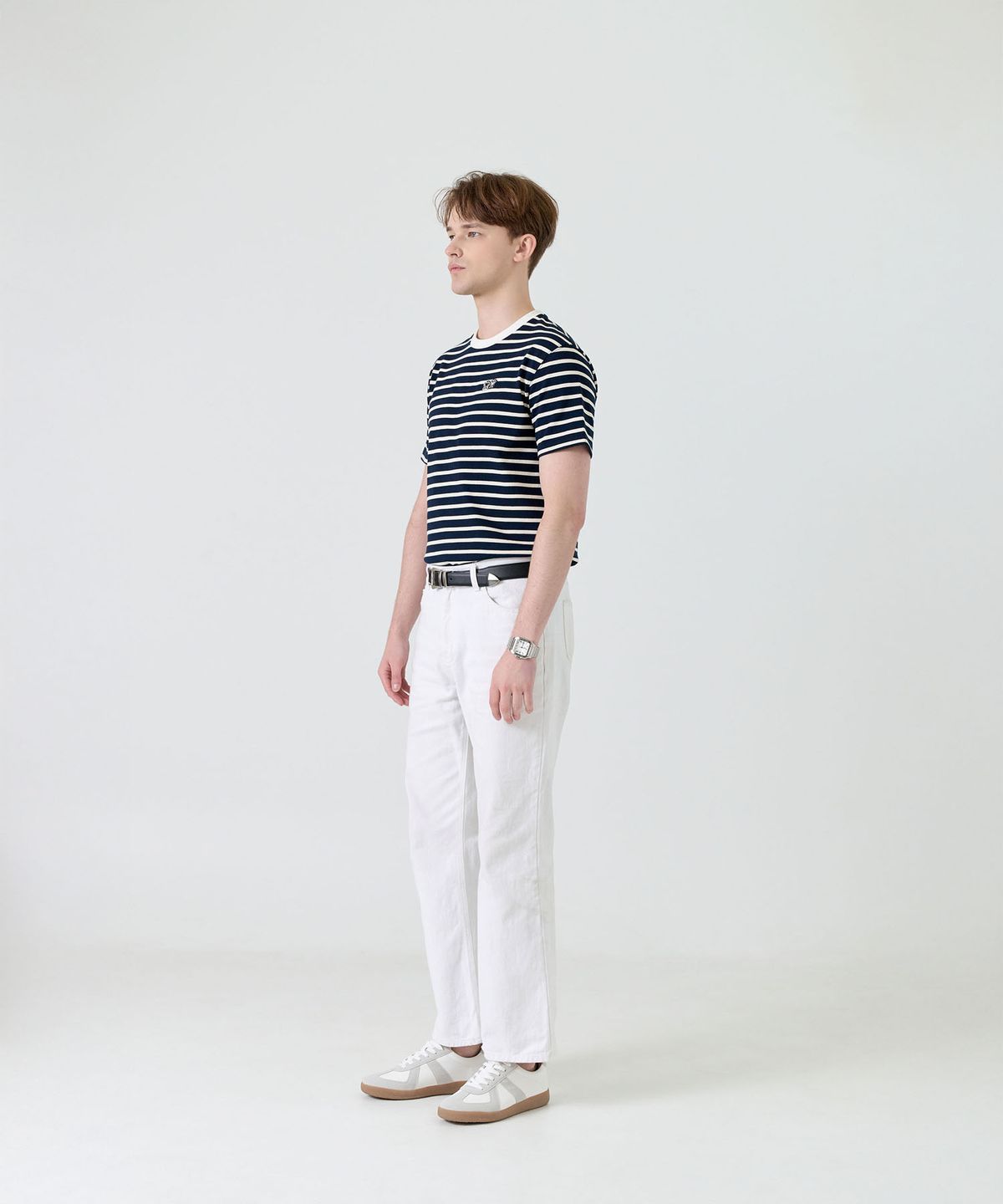 제마 에르베 르 코티디앙(ZEMA ÉLEVER LE QUOTIDIEN) Oldew Striped T-Shirt - Navy (올듀 스트라이프 티셔츠)