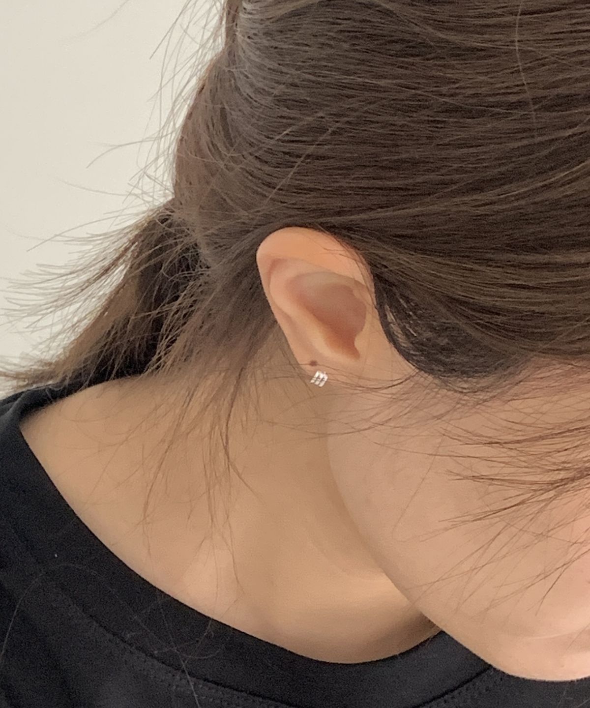 바라두(BARADU) [BARADU 925] Stripe half circle piercing (single)