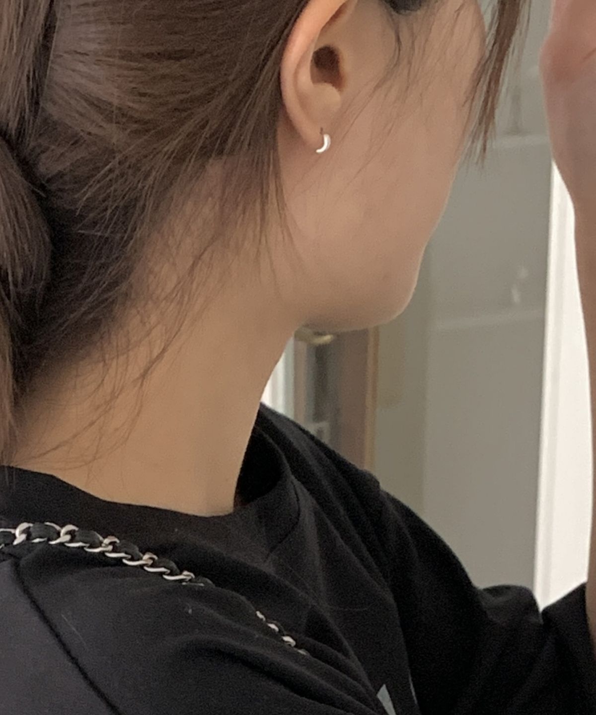 바라두(BARADU) [BARADU 925] Stripe half circle piercing (single)