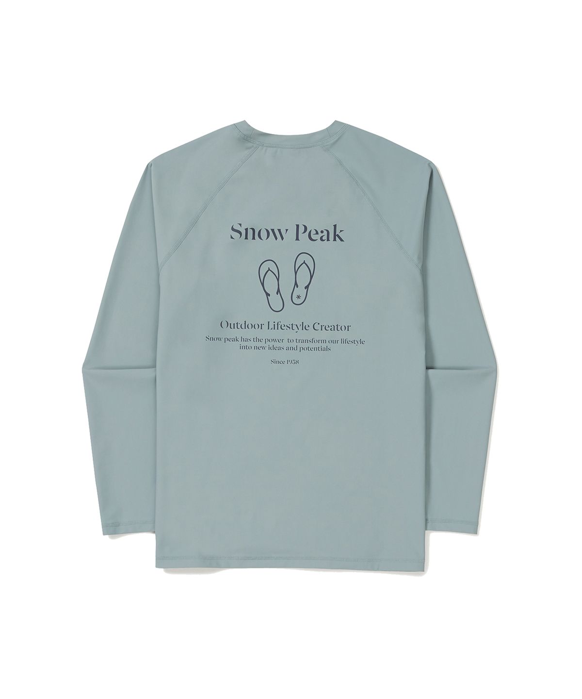 스노우피크 어패럴(SNOWPEAK APPAREL) 루즈핏 남성 긴팔 래쉬가드 Blue Mint (S24MMWSW06)