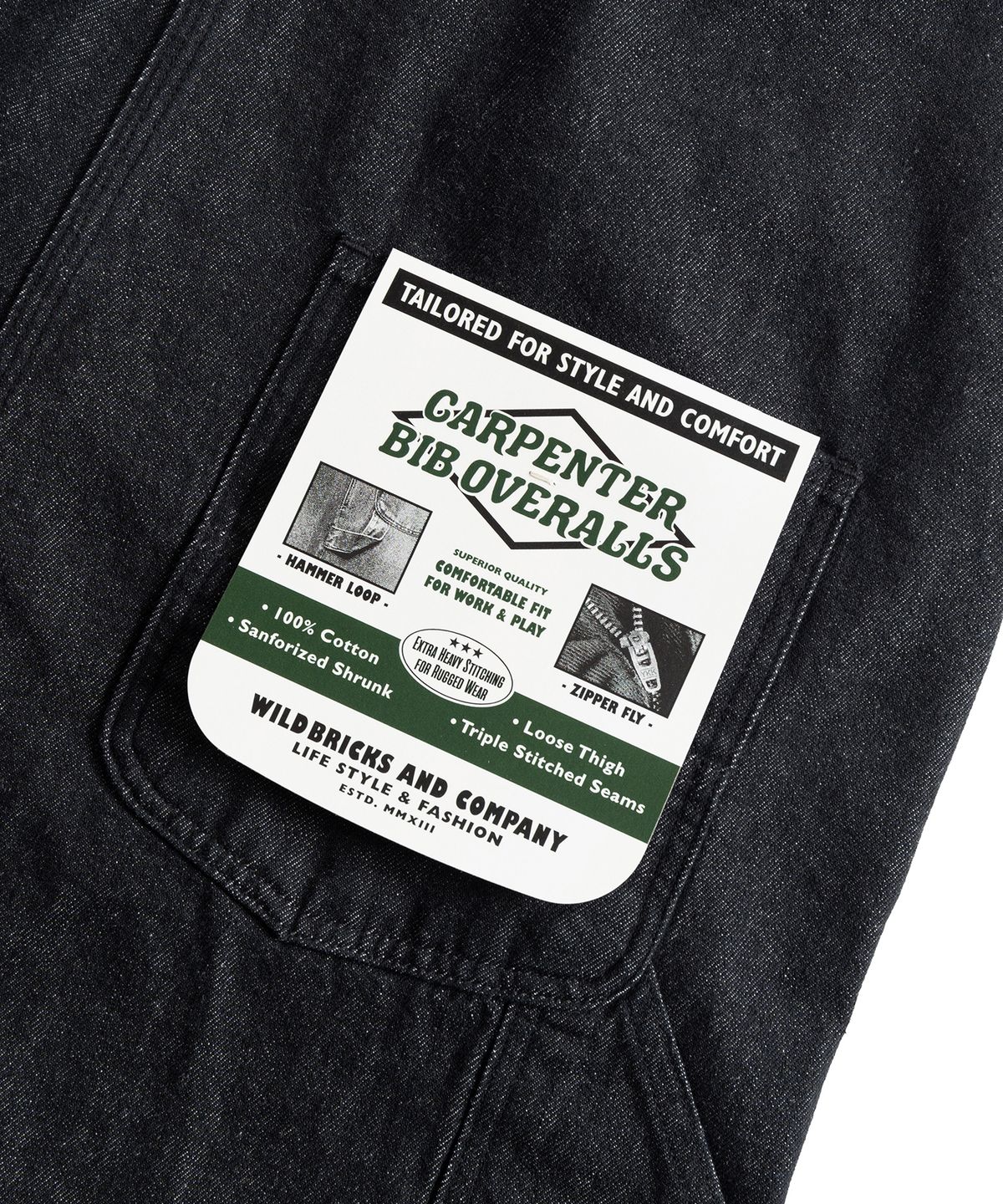 와일드 브릭스(WILD BRICKS) LW CARPENTER OVERALLS (black)