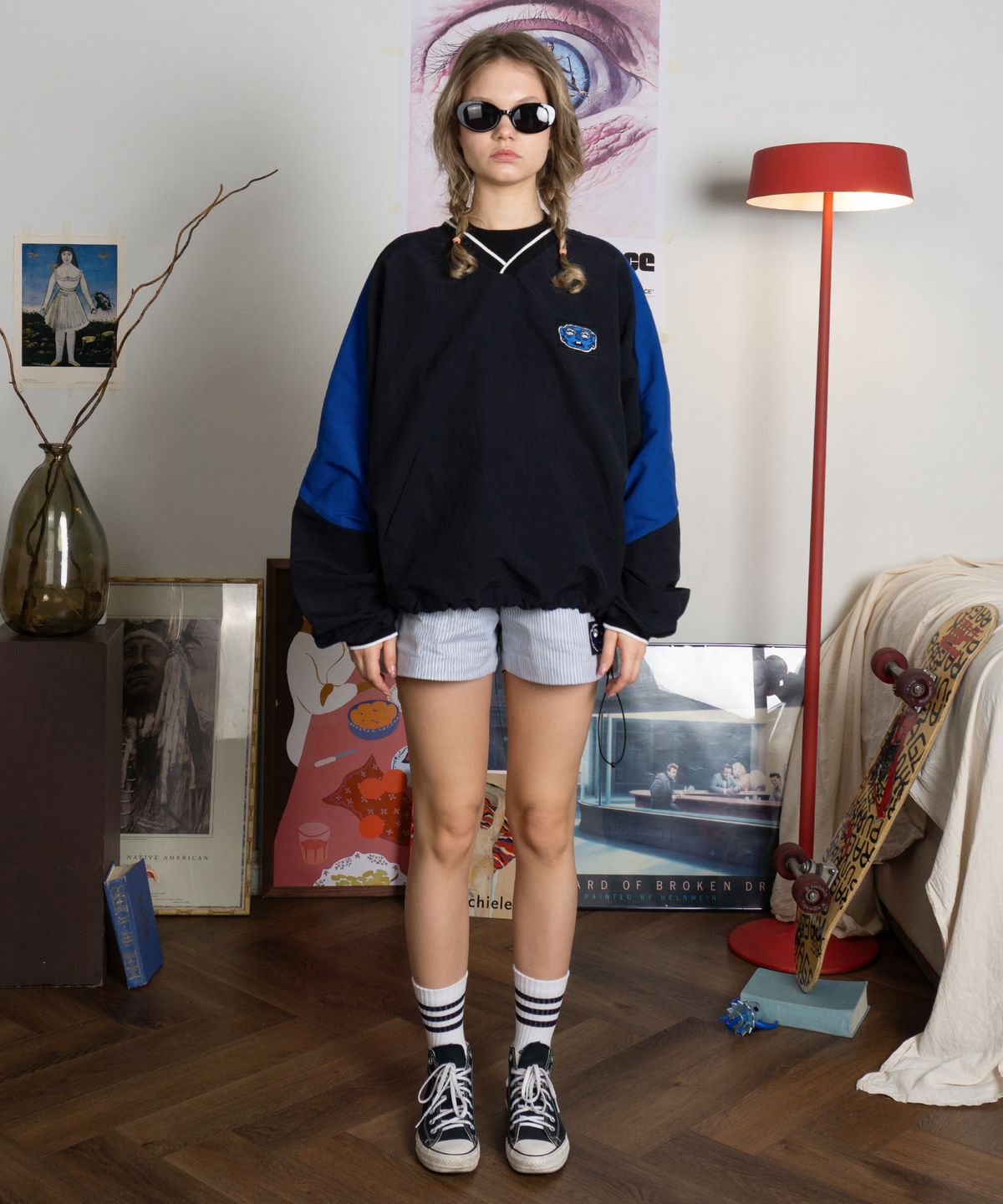 슈브토(SHVTO) Stripe boxer shorts white