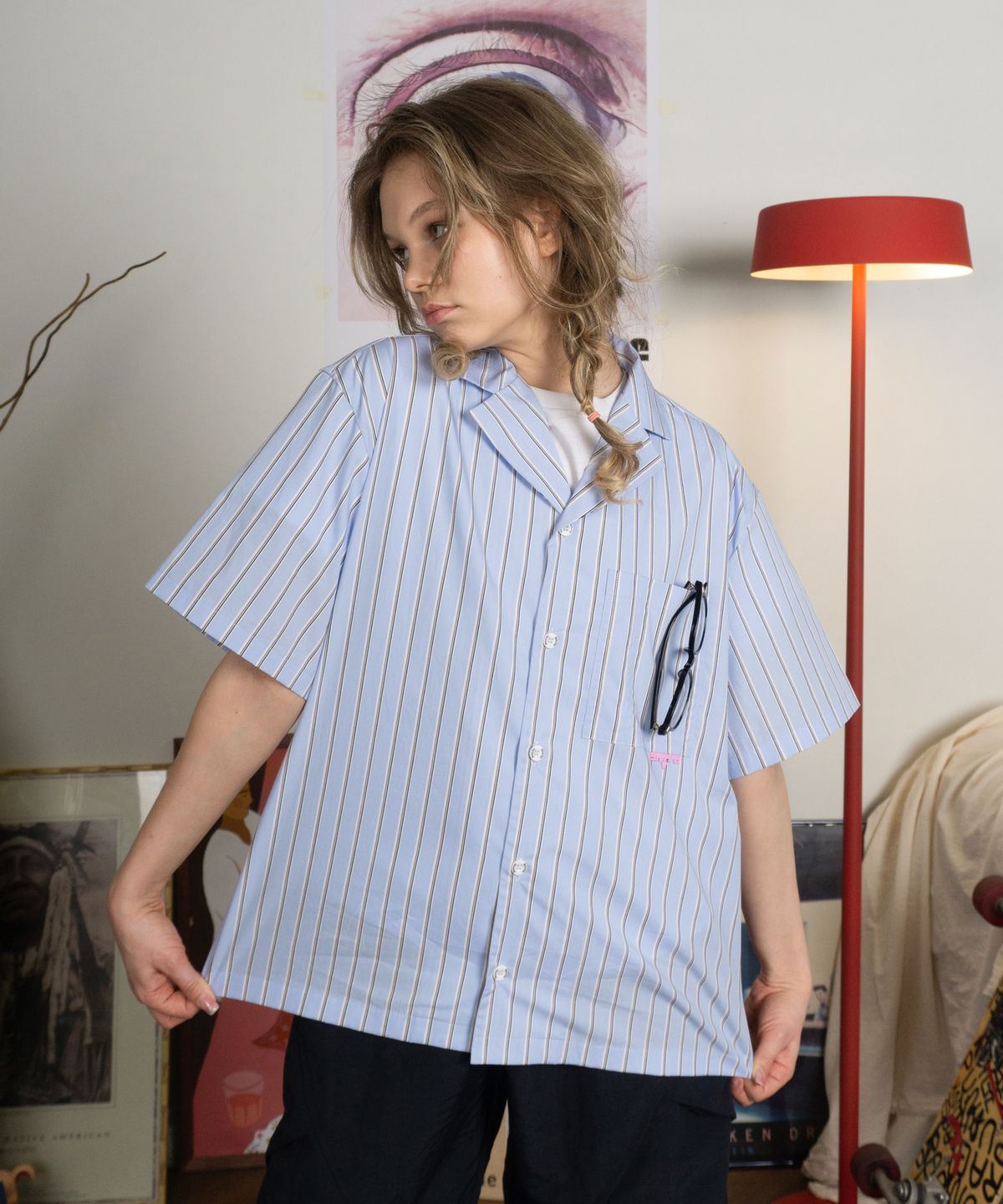 슈브토(SHVTO) Easy stripe shirt sky