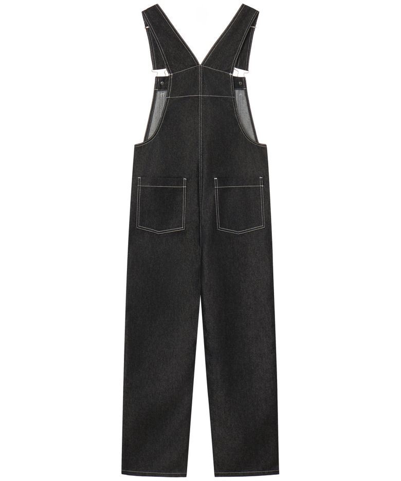 MUSINSA LAUGHER [Non-fade] Suspender denim overall pants Black