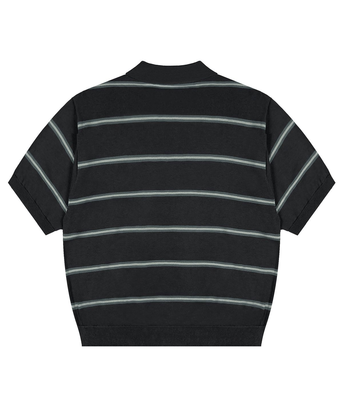 글랙(GLACK) GNT016 몹스터 스트라이프 카라 니트 (CHARCOAL GRAY)