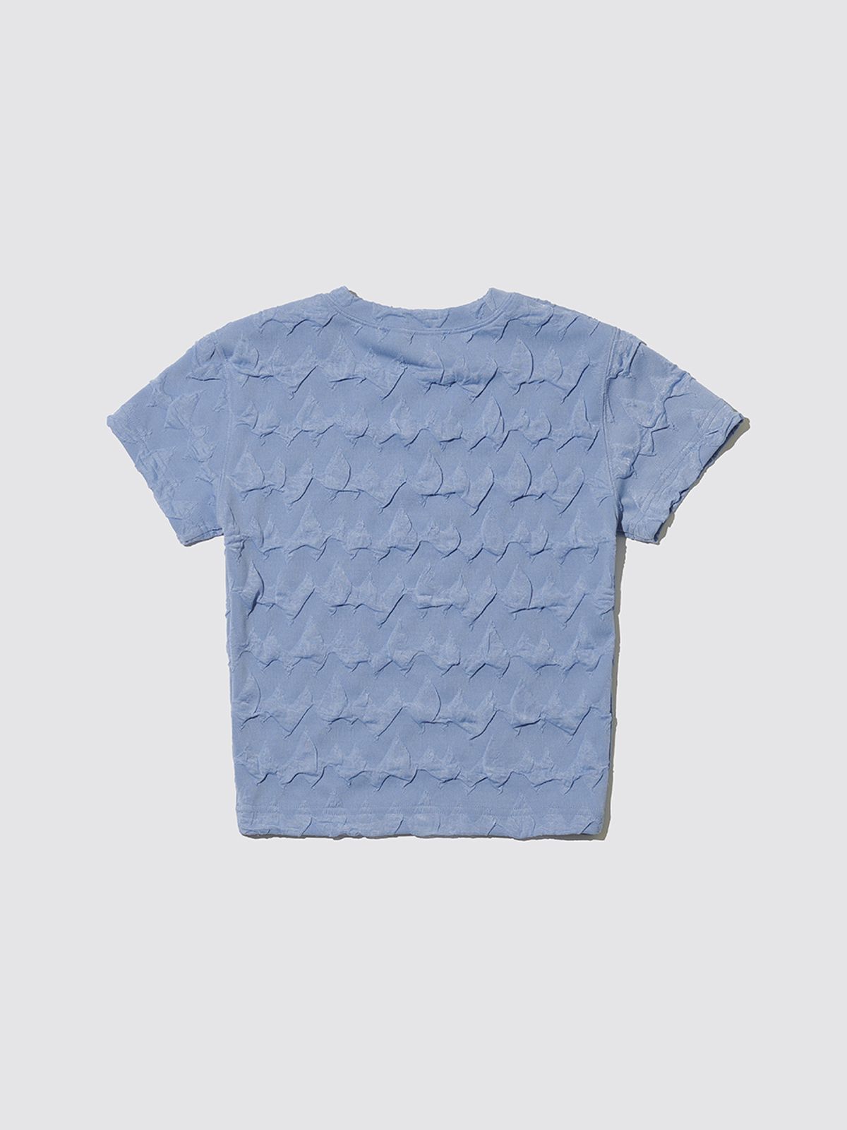 민더리(MEENDERI) WAVE JACQUARD T-SHIRT - SKY BLUE