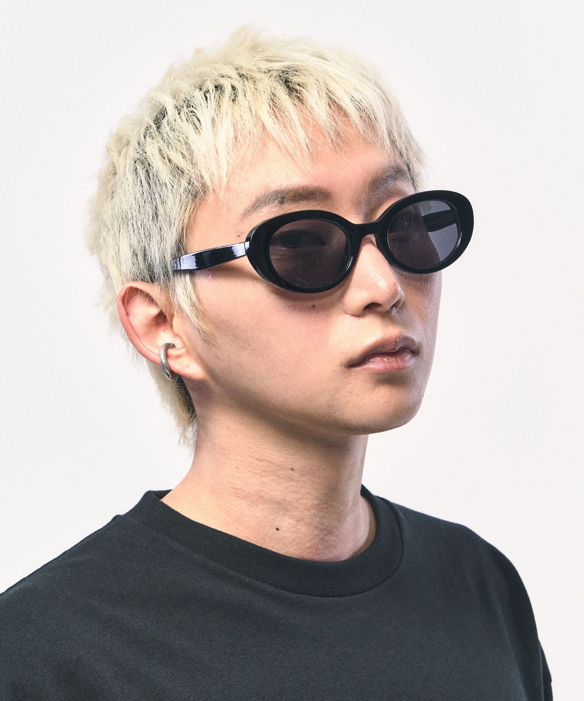 씨웨어 바이 더 지니어스(C WEAR BY THE GENIUS) 맨즈 크롭 롱 슬리브 티셔츠 블랙