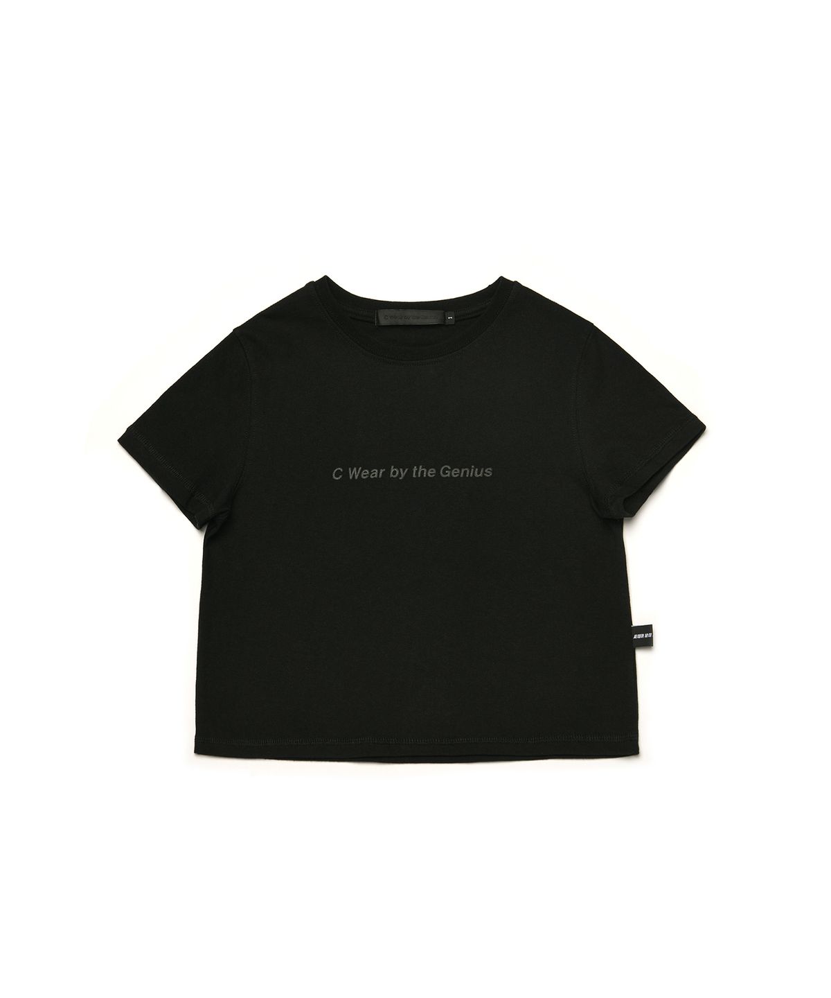 씨웨어 바이 더 지니어스(C WEAR BY THE GENIUS) 씨웨어 크롭 티셔츠 블랙