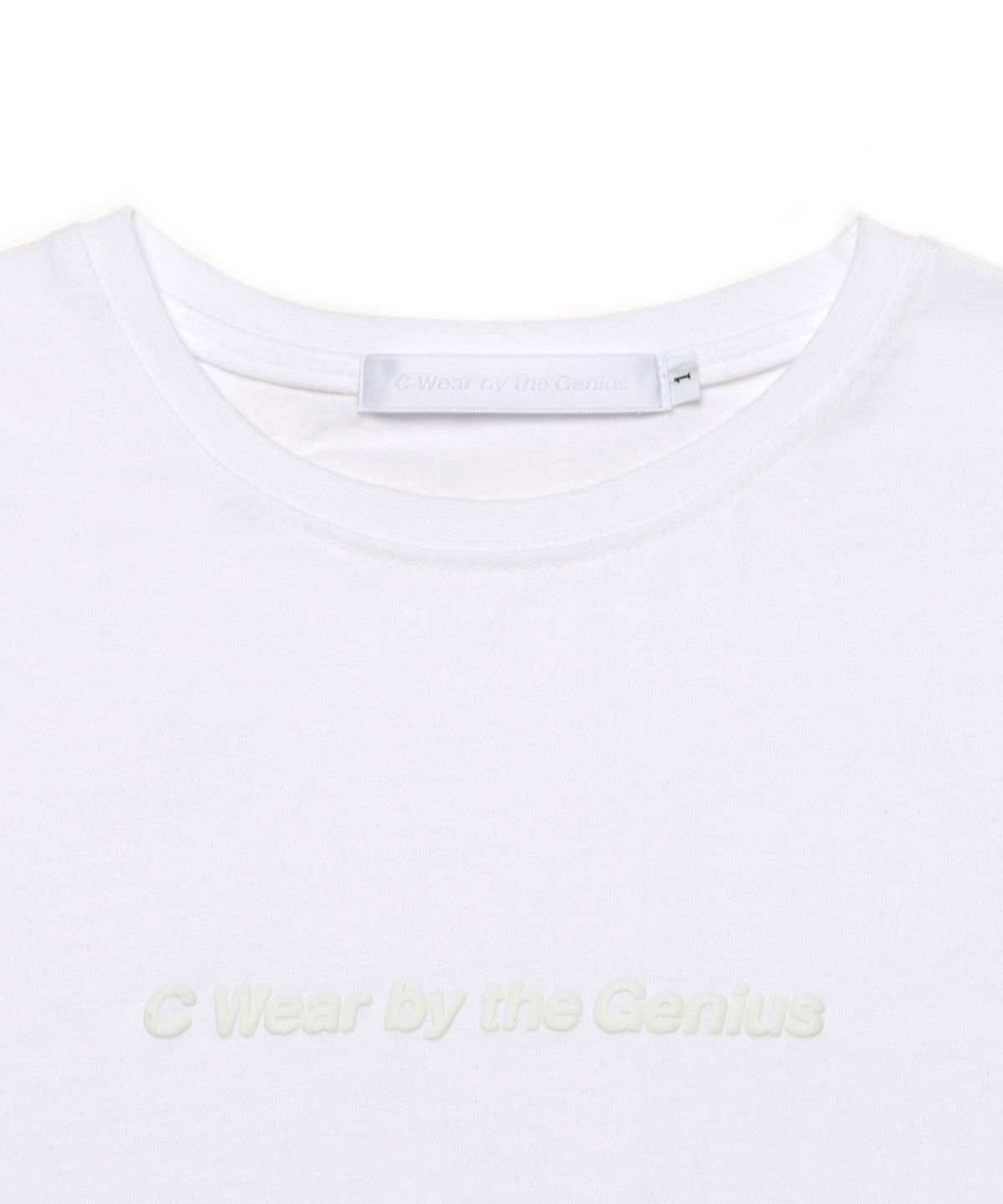 씨웨어 바이 더 지니어스(C WEAR BY THE GENIUS) 씨웨어 크롭 티셔츠 화이트