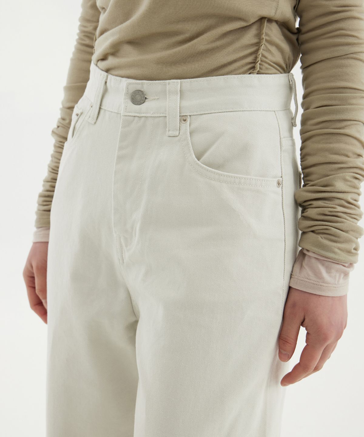 유스(YOUTH) Wide Denim Pants (W) - Light Grey