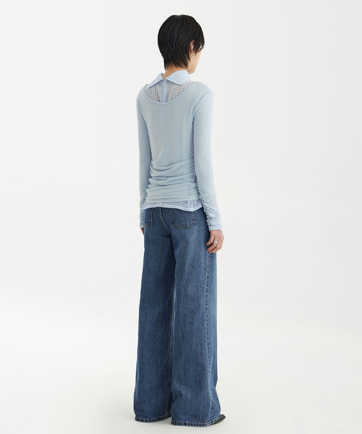 유스(YOUTH) Wide Denim Pants (W) - Medium Blue