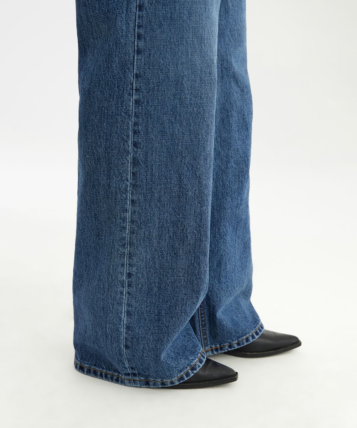 유스(YOUTH) Wide Denim Pants (W) - Medium Blue