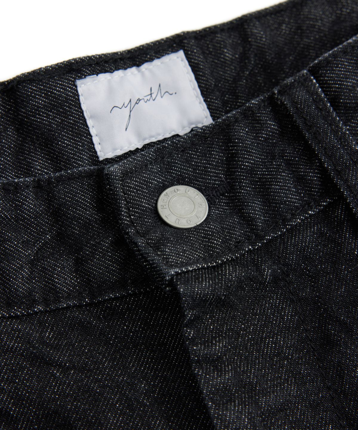 유스(YOUTH) Wide Denim Pants (W) - Washed Black