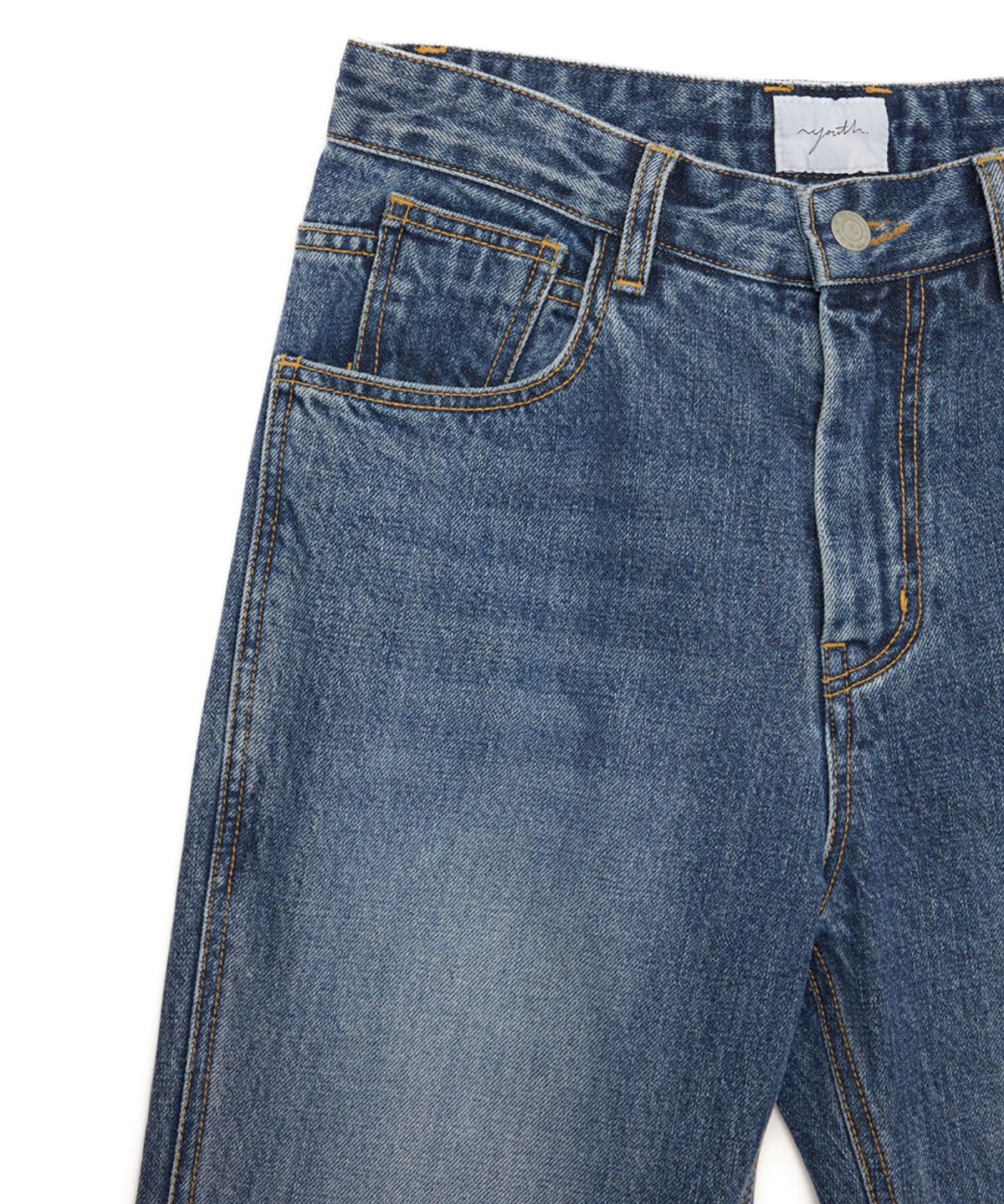 유스(YOUTH) Structured Flared Denim Pants - Medium Blue