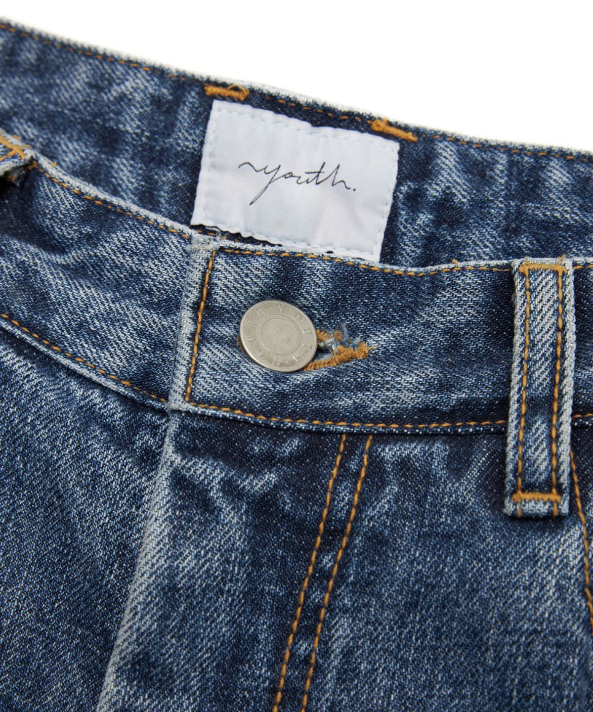 유스(YOUTH) Structured Flared Denim Pants - Medium Blue