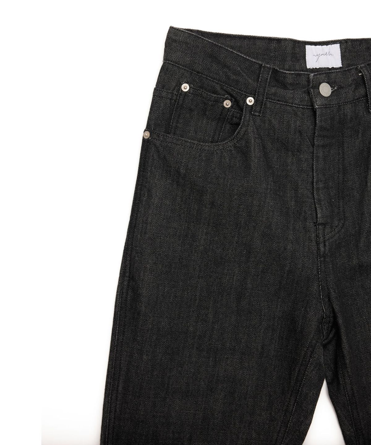 유스(YOUTH) Structured Flared Denim Pants - Washed Black