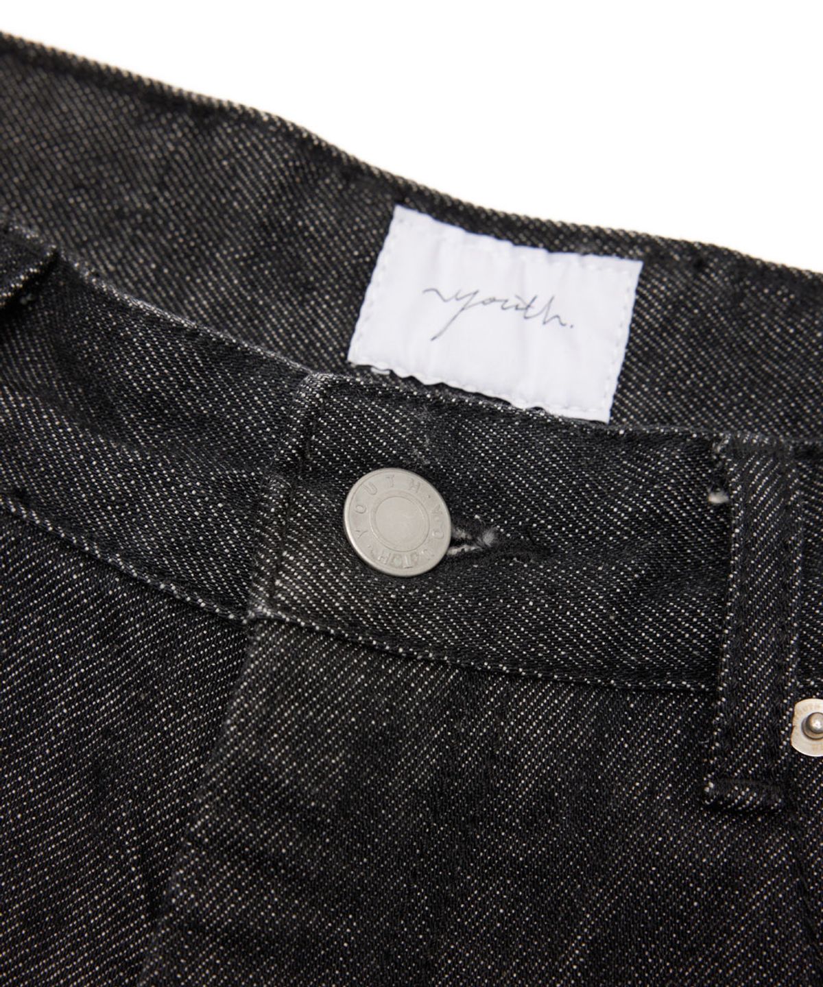 유스(YOUTH) Structured Flared Denim Pants - Washed Black