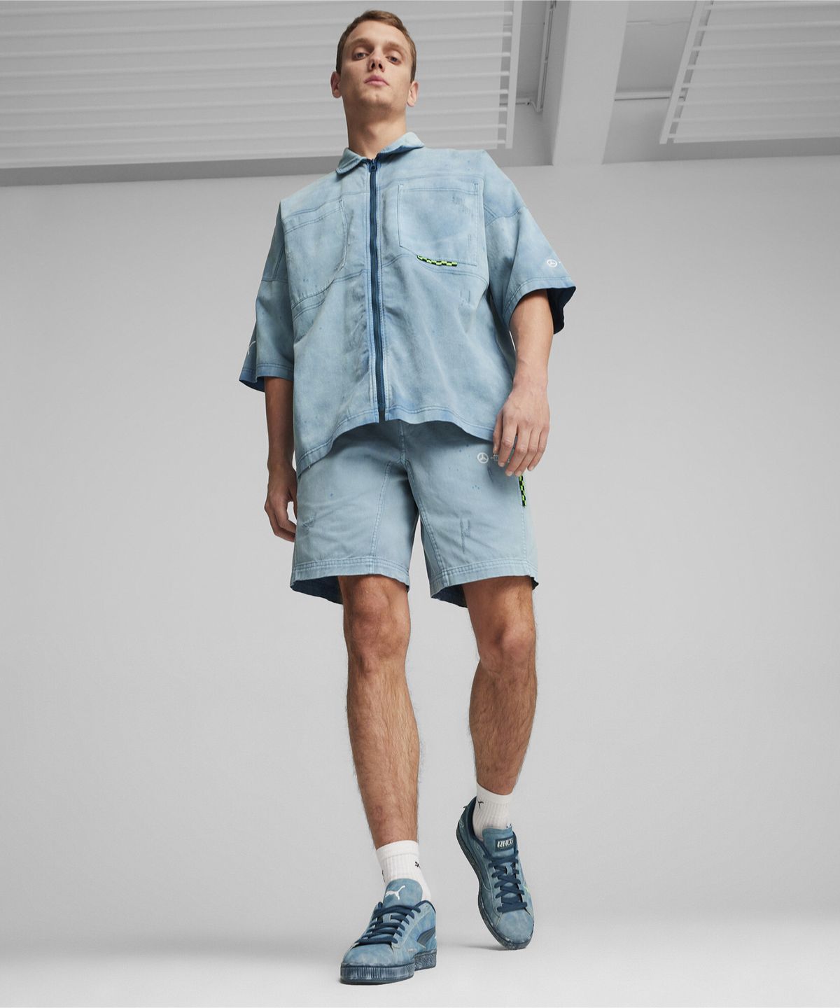 푸마(PUMA) MAPF1 크루 숏 팬츠 - 오션 트로픽 / 623737-07