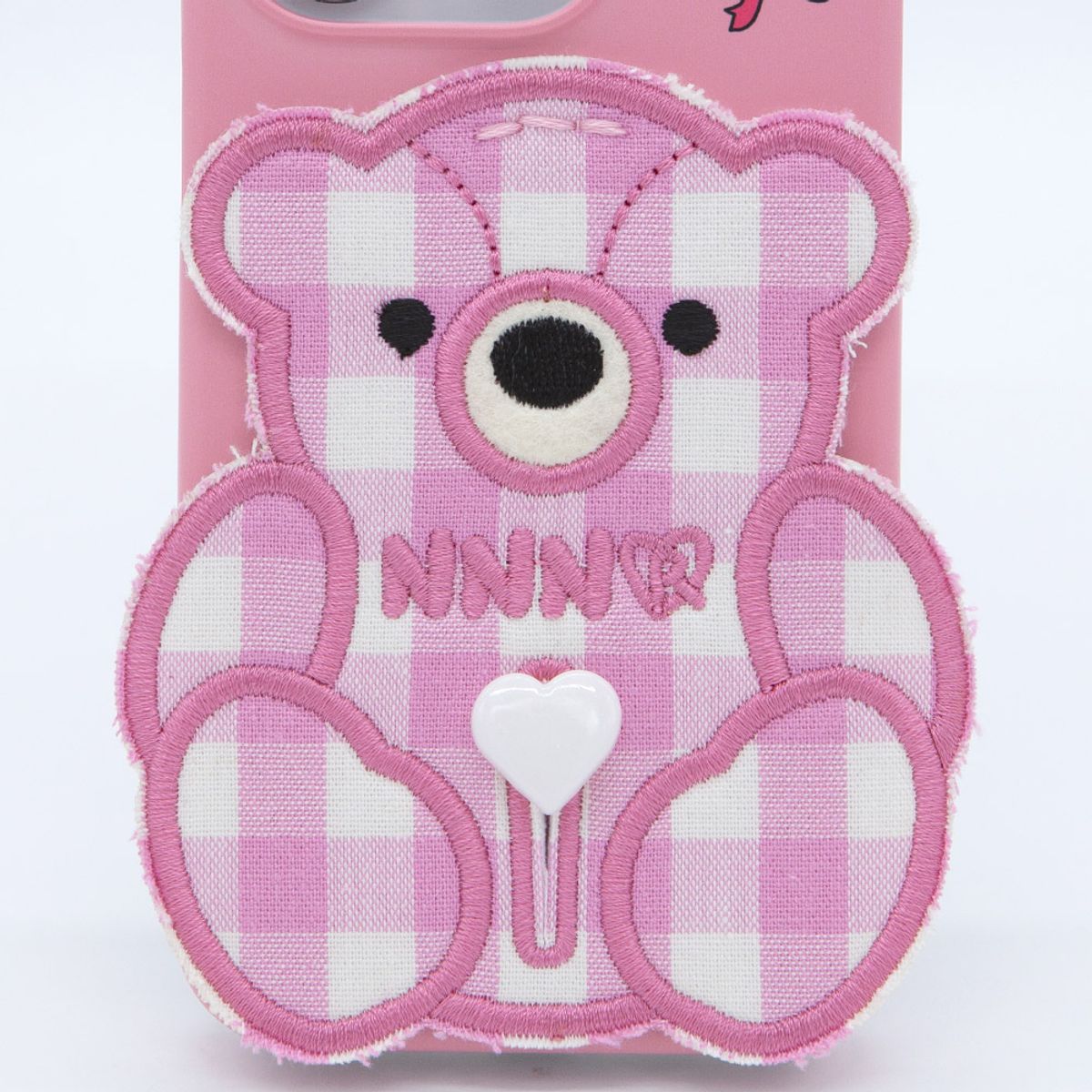 세컨드유니크네임(SECOND UNIQUE NAME) SUN CASE PATCH CHECK BEAR PINK