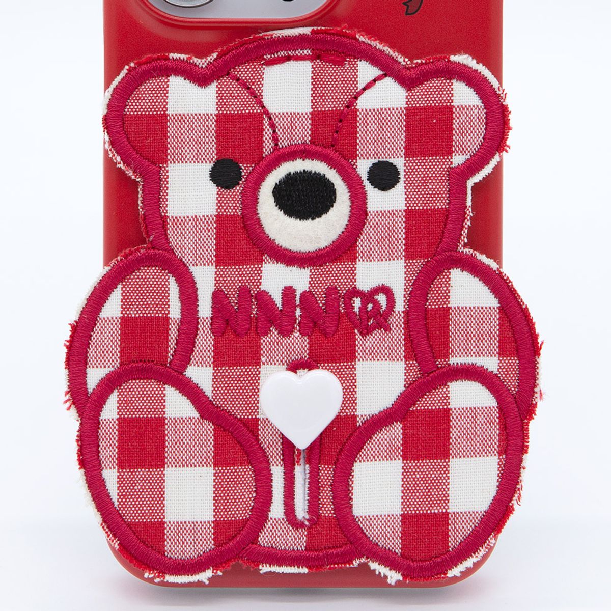 세컨드유니크네임(SECOND UNIQUE NAME) SUN CASE PATCH CHECK BEAR RED
