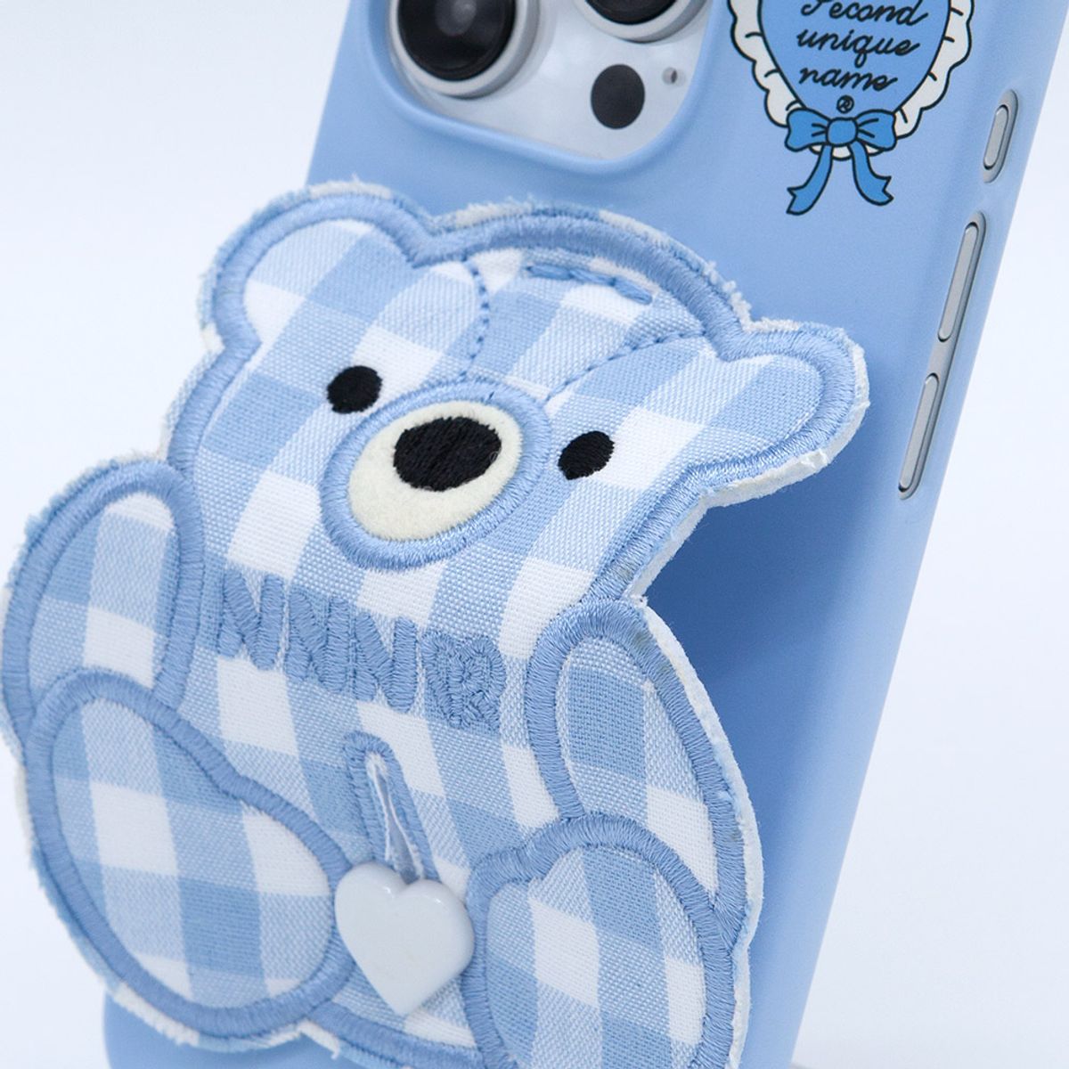 세컨드유니크네임(SECOND UNIQUE NAME) SUN CASE PATCH CHECK BEAR SKY