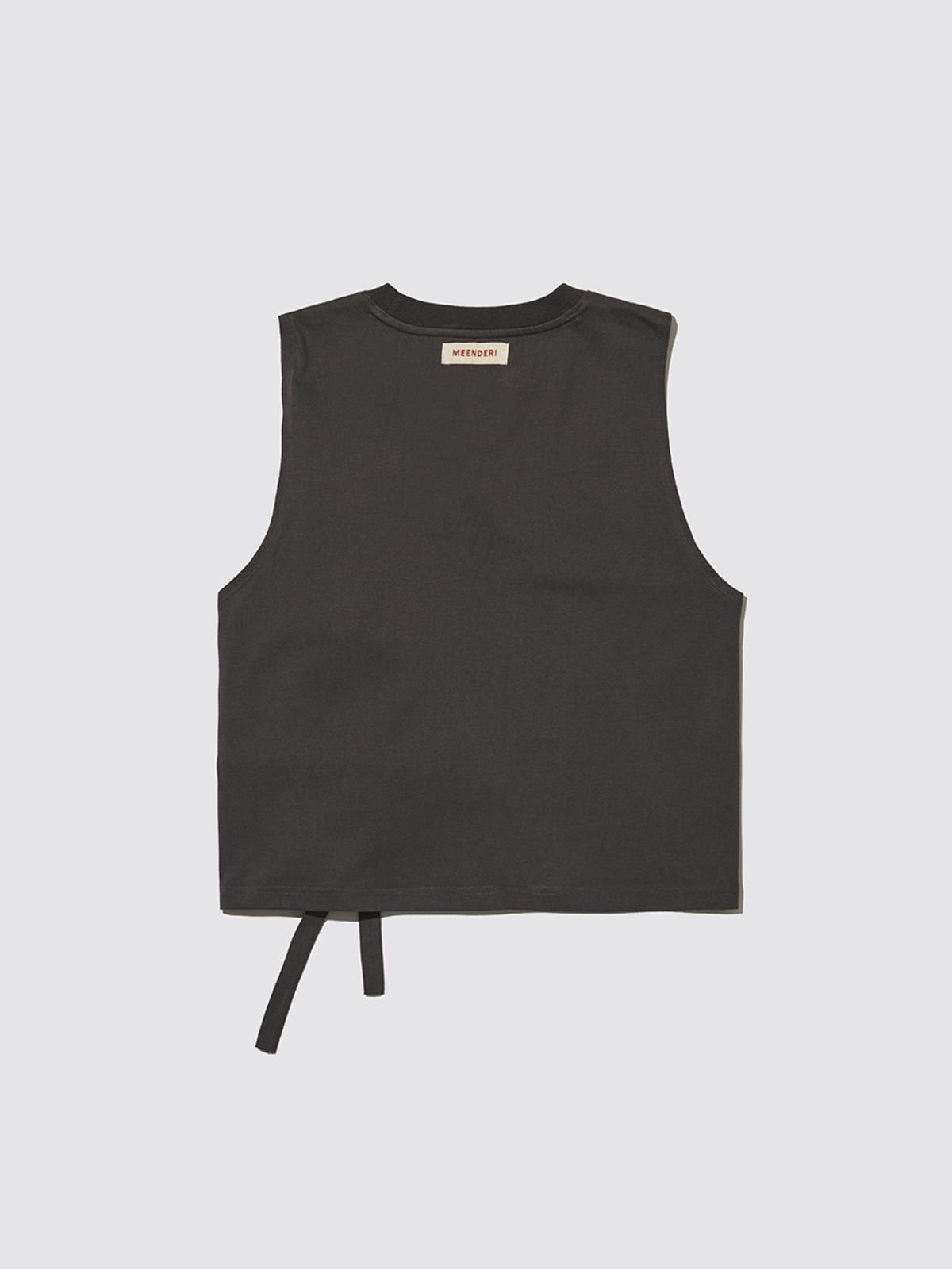 민더리(MEENDERI) ASYMMETRIC TIED TOP - CHARCOAL