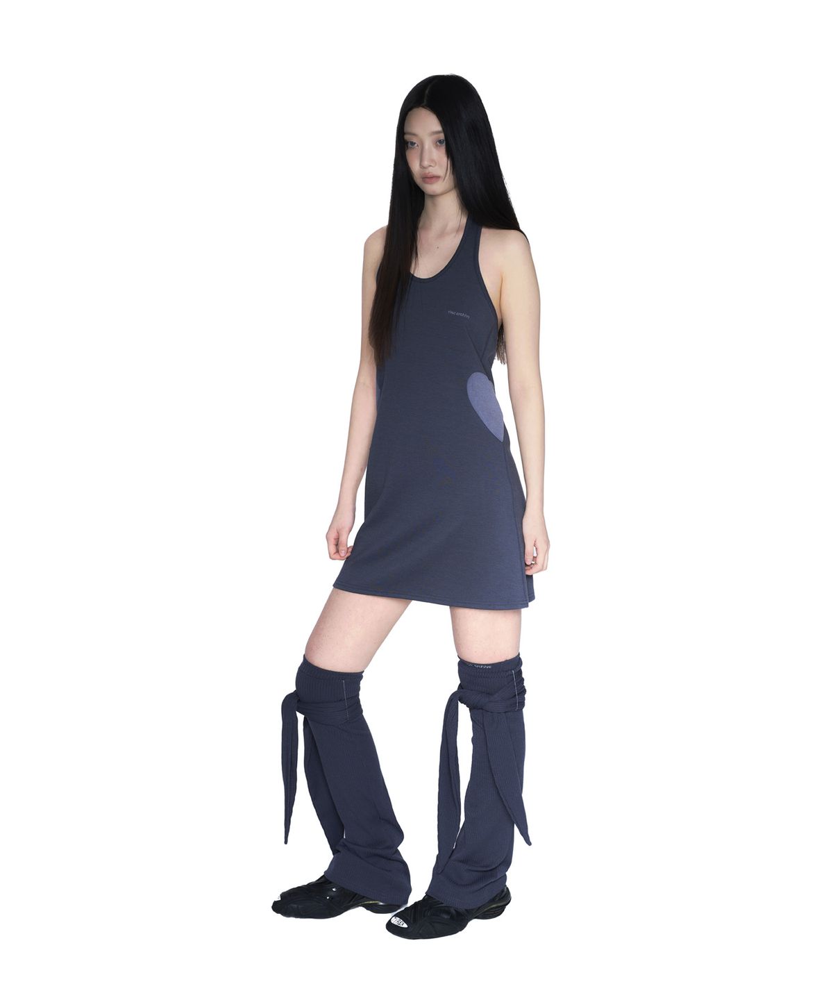 더블에스씨 아카이브(WSC ARCHIVE) Layered heart halter dress 003(Greyish blue)