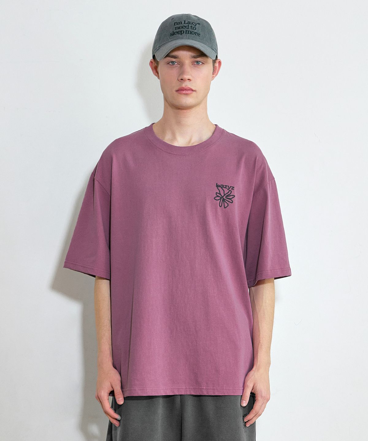 레이지지(LAZYZ) Back Point Lazy Flower T-shirt (5color)