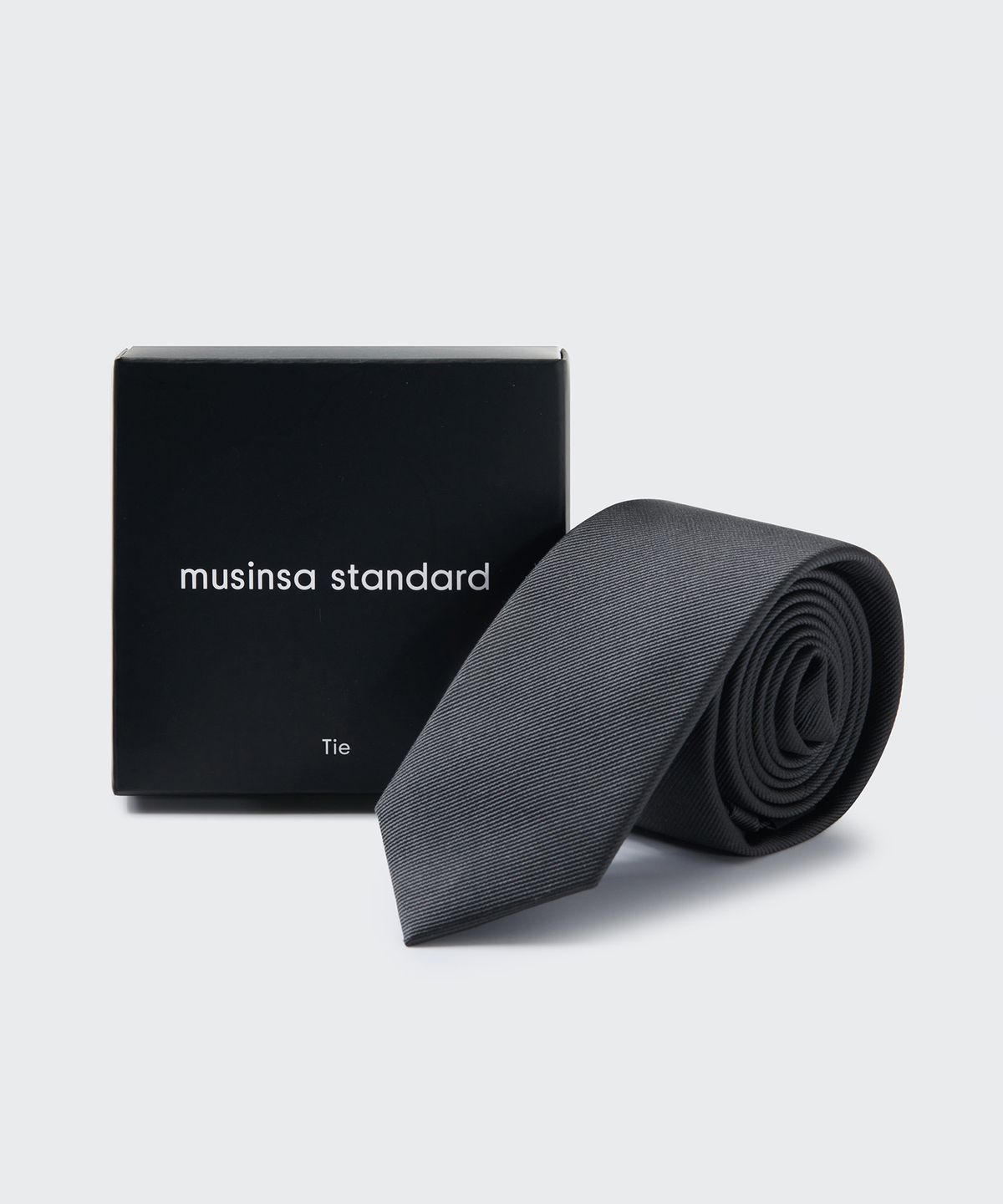 무신사 스탠다드(MUSINSA STANDARD) 실크 내로우 솔리드 넥타이 [그레이]