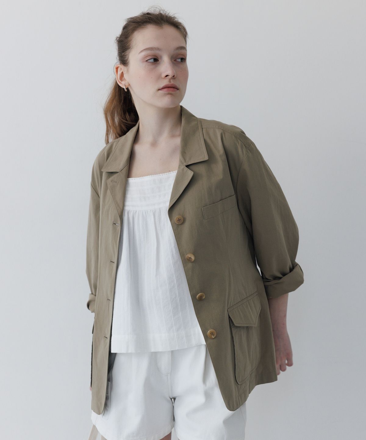 튜드먼트(TTUDEMENT) FOUR BUTTON SINGLE JACKET BEIGE