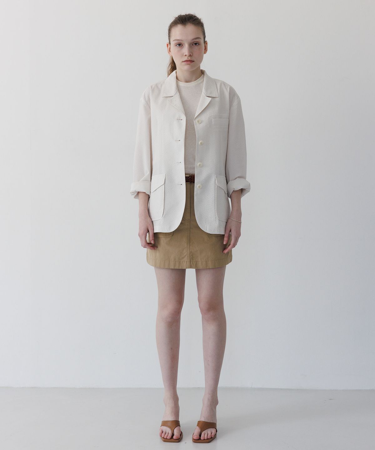 튜드먼트(TTUDEMENT) FOUR BUTTON SINGLE JACKET IVORY