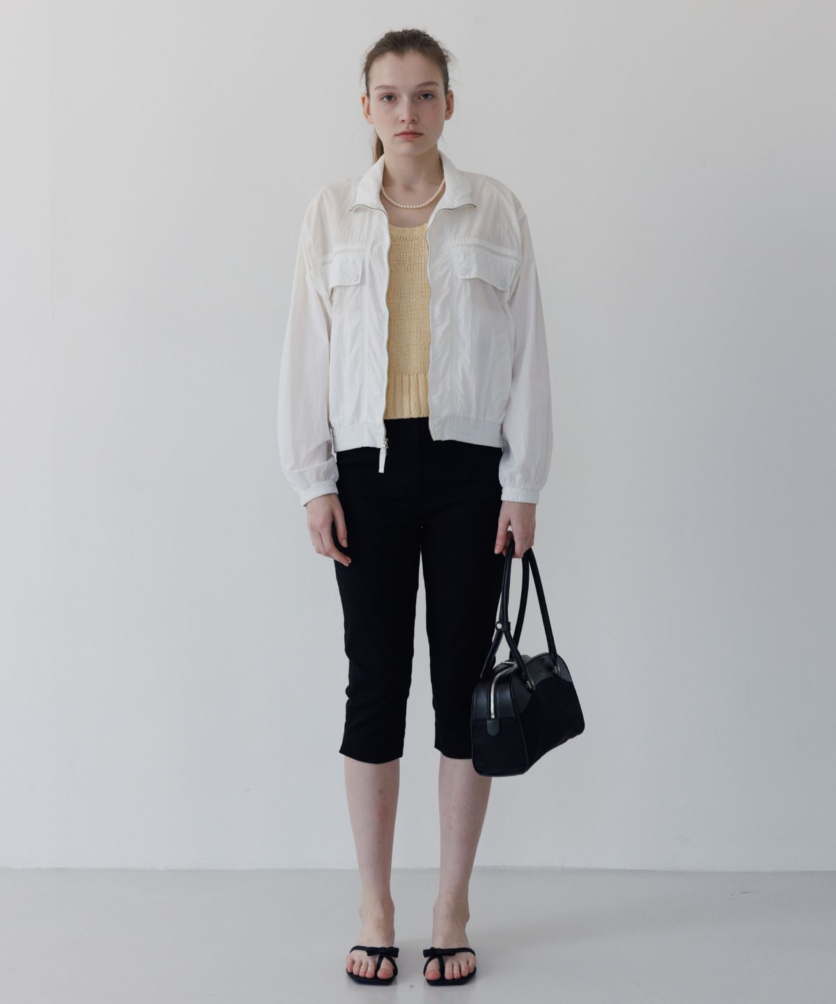 튜드먼트(TTUDEMENT) STAND COLLAR BLOUSON WHITE