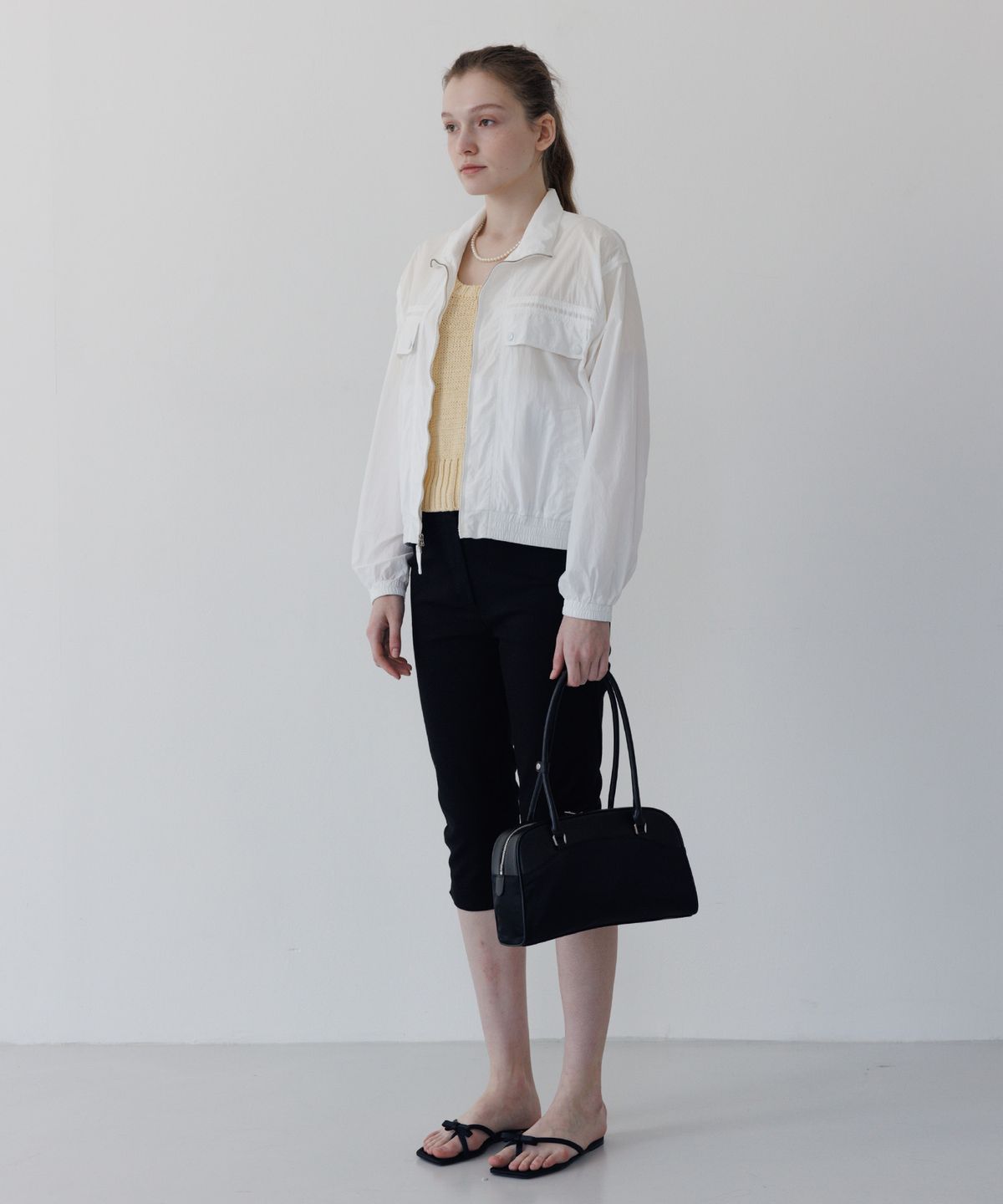 튜드먼트(TTUDEMENT) STAND COLLAR BLOUSON WHITE