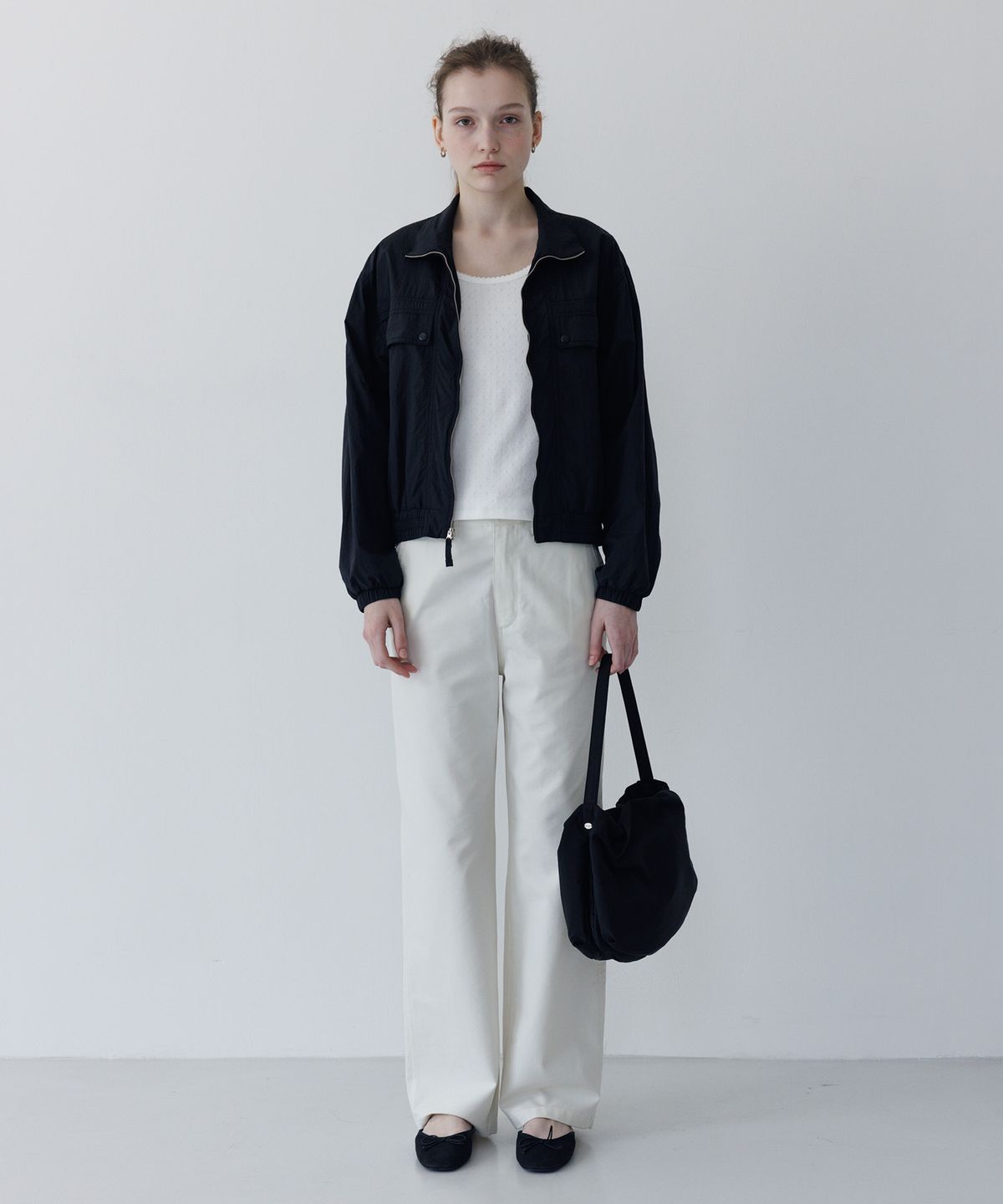 튜드먼트(TTUDEMENT) STAND COLLAR BLOUSON BLACK