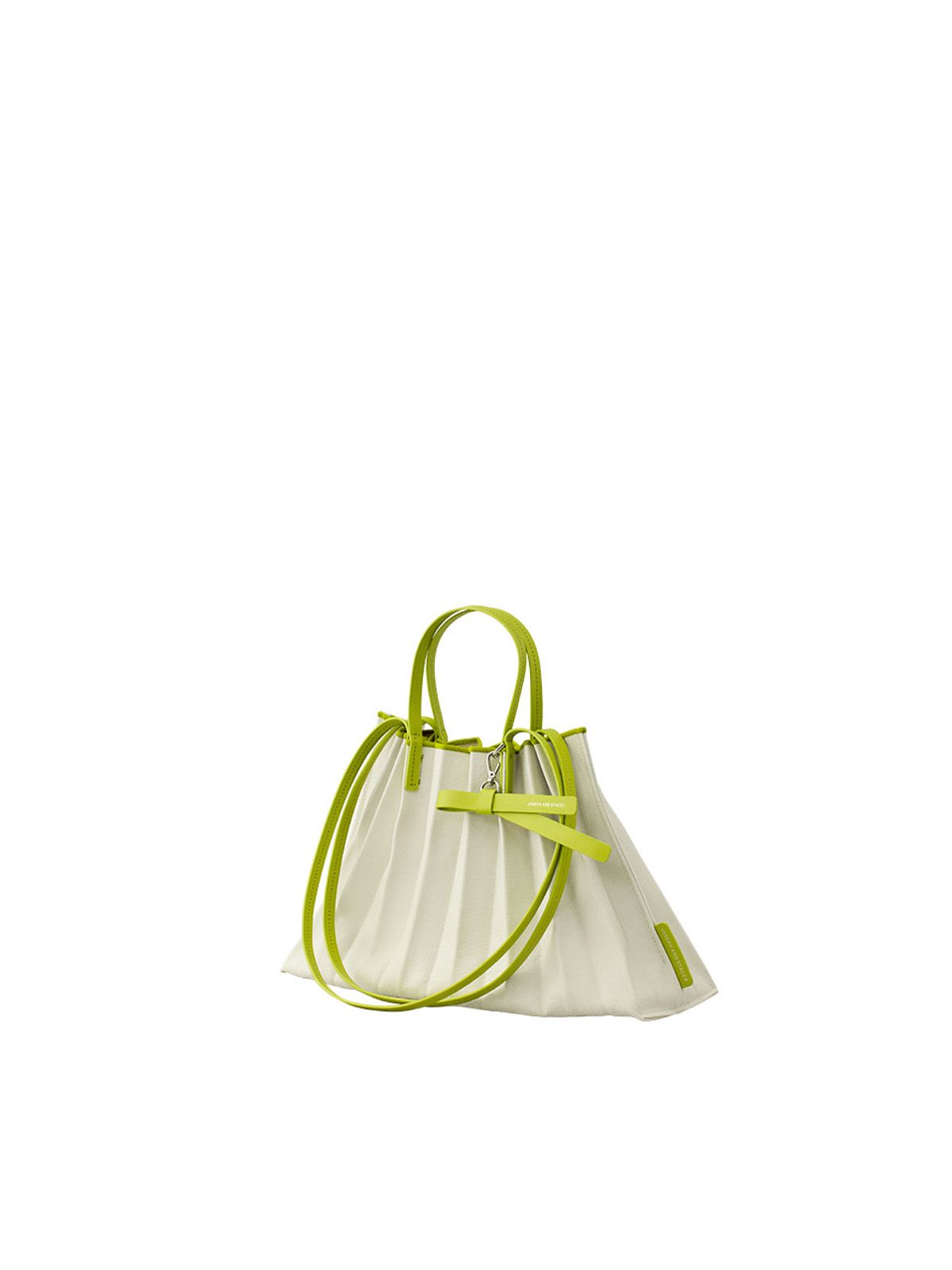 조셉앤스테이시(JOSEPH&STACEY) Lucky Pleats Canvas Coated Shopper L with Ribbon Lime
