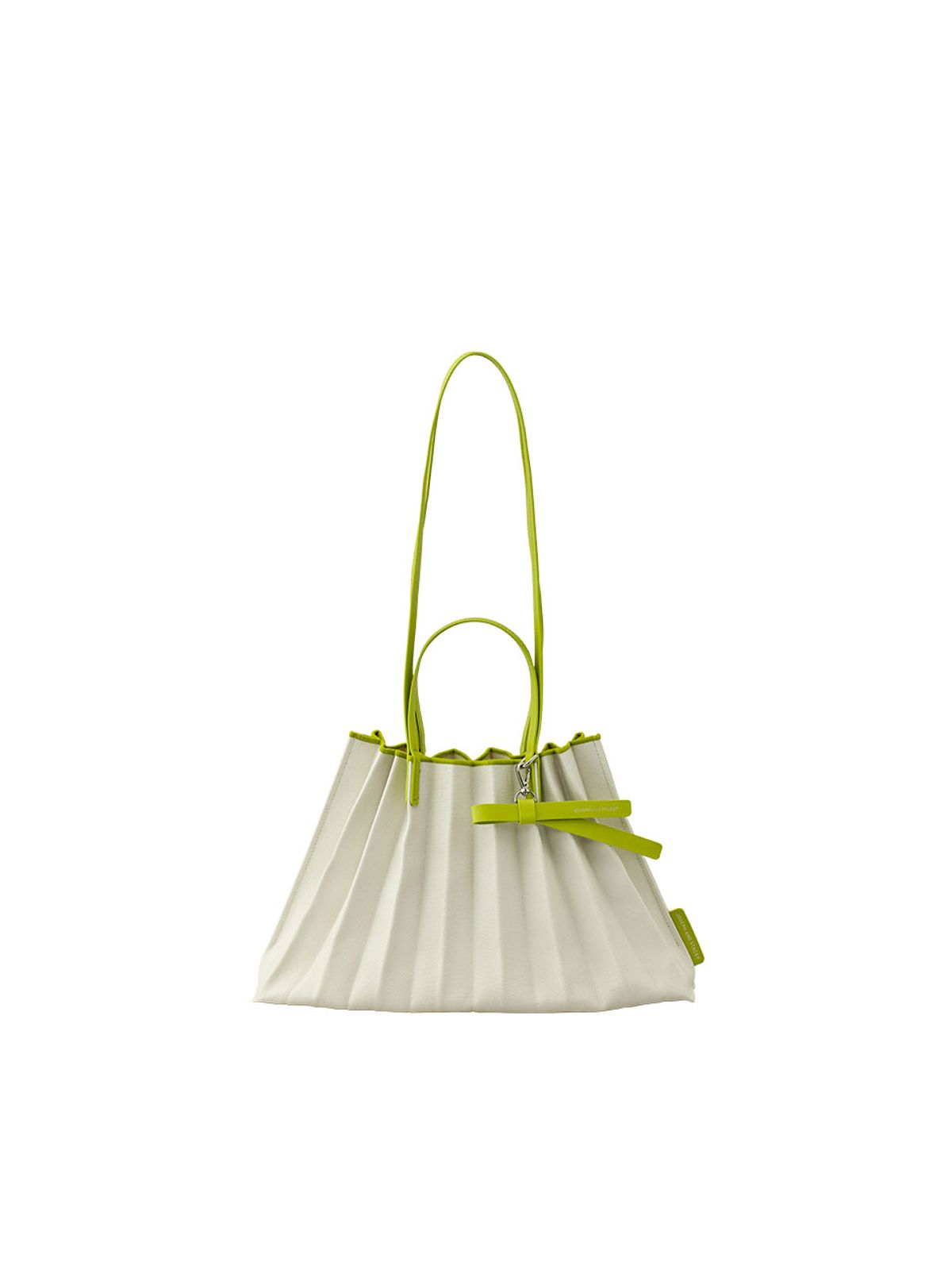 조셉앤스테이시(JOSEPH&STACEY) Lucky Pleats Canvas Coated Shopper L with Ribbon Lime