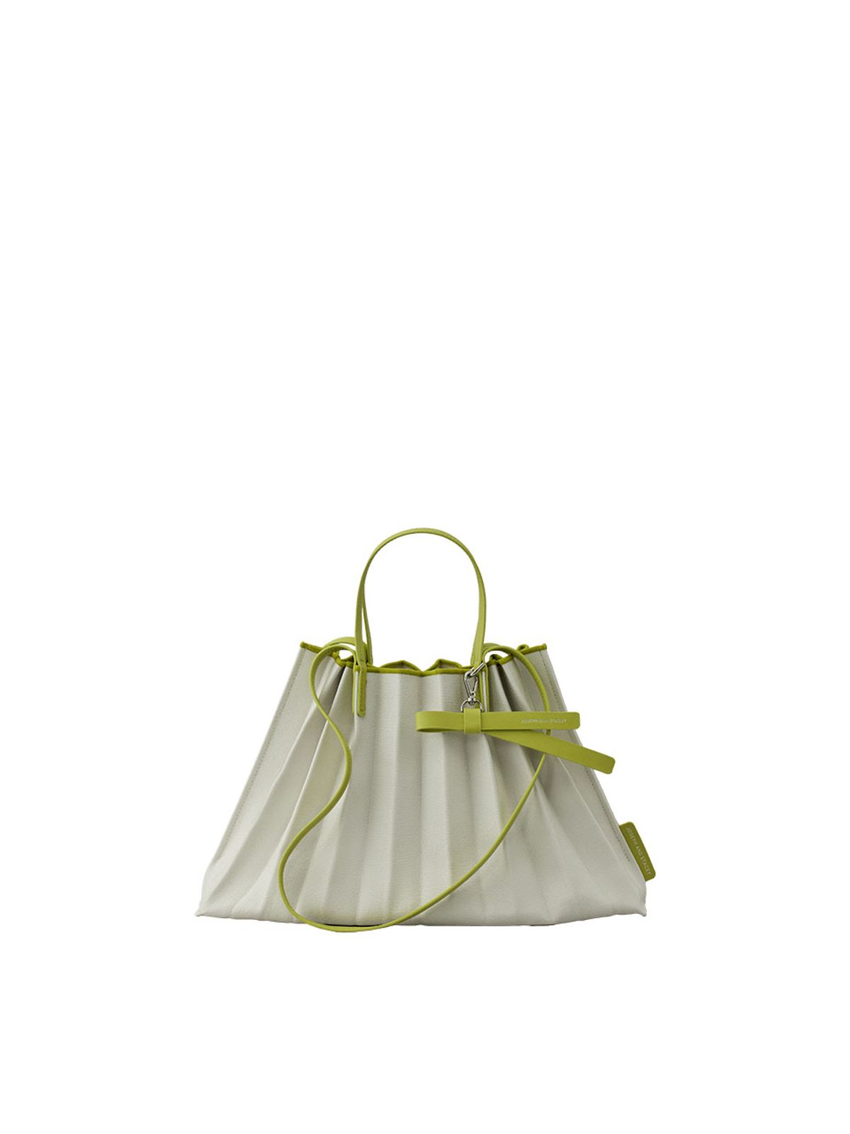 조셉앤스테이시(JOSEPH&STACEY) Lucky Pleats Canvas Coated Shopper L with Ribbon Lime
