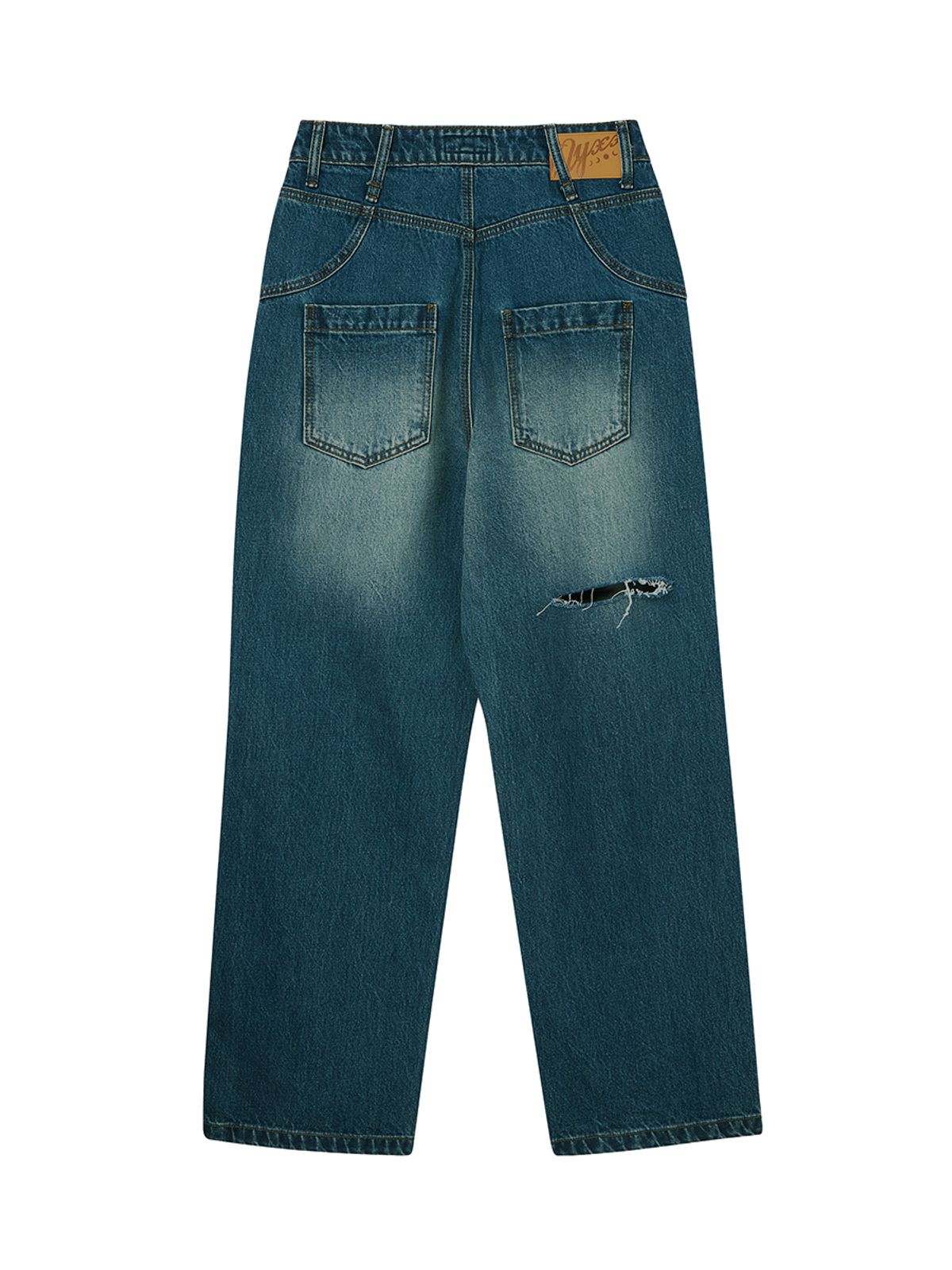 엔와이엑스엑스(NYXX) DESTROYED WASHED DENIM PANTS WASHED BLUE