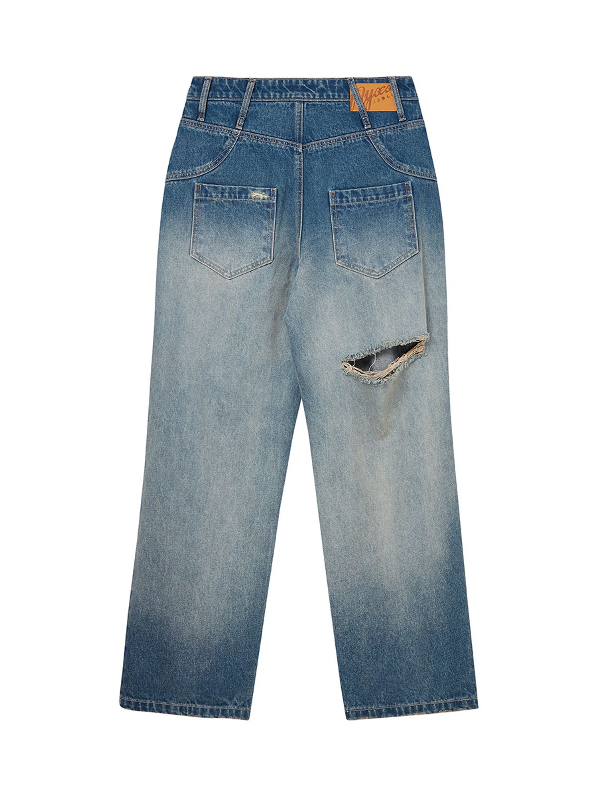 엔와이엑스엑스(NYXX) DESTROYED WASHED DENIM PANTS ASH BLUE