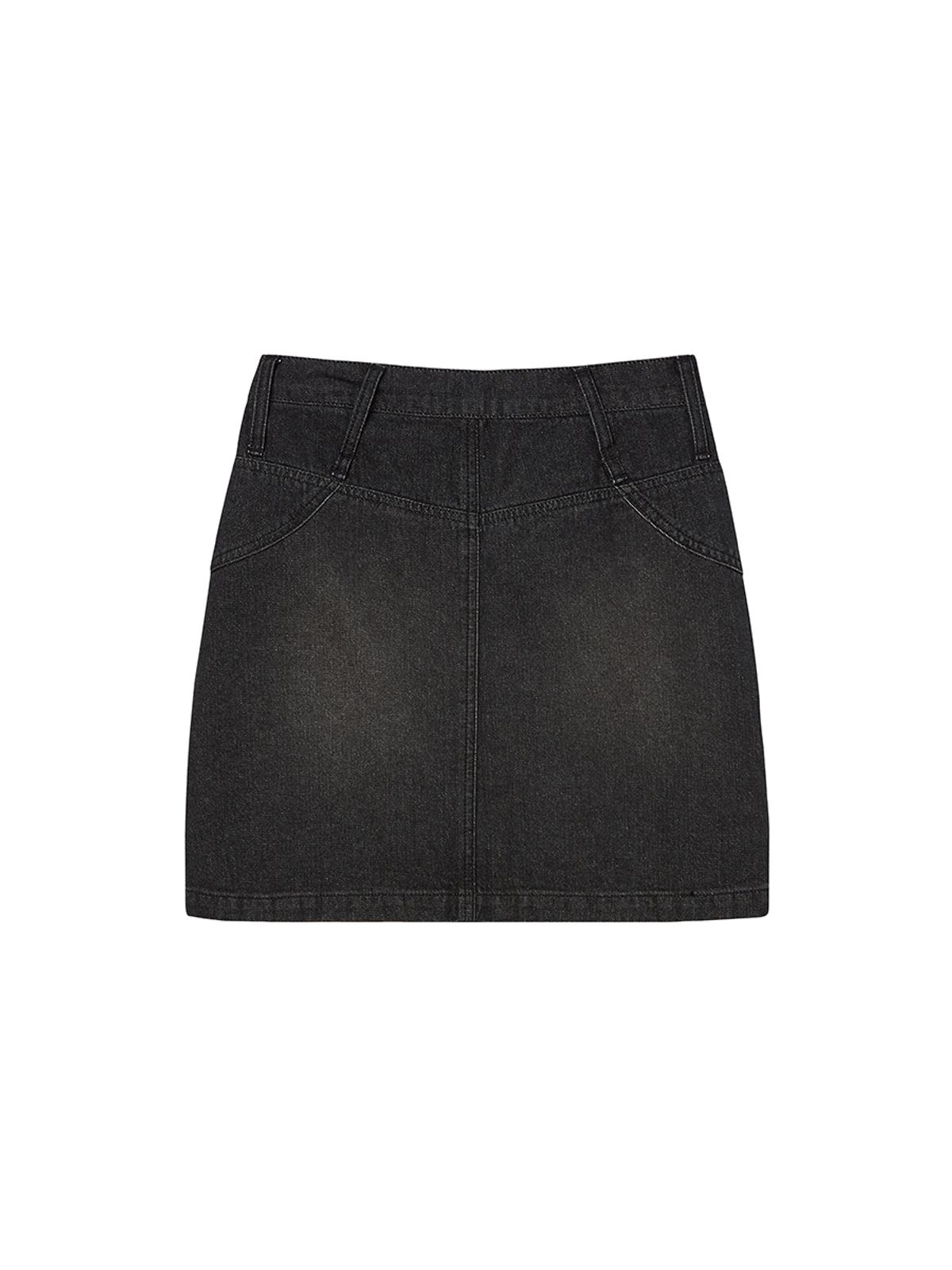 엔와이엑스엑스(NYXX) BASIC DENIM SKIRT BLACK WASHED