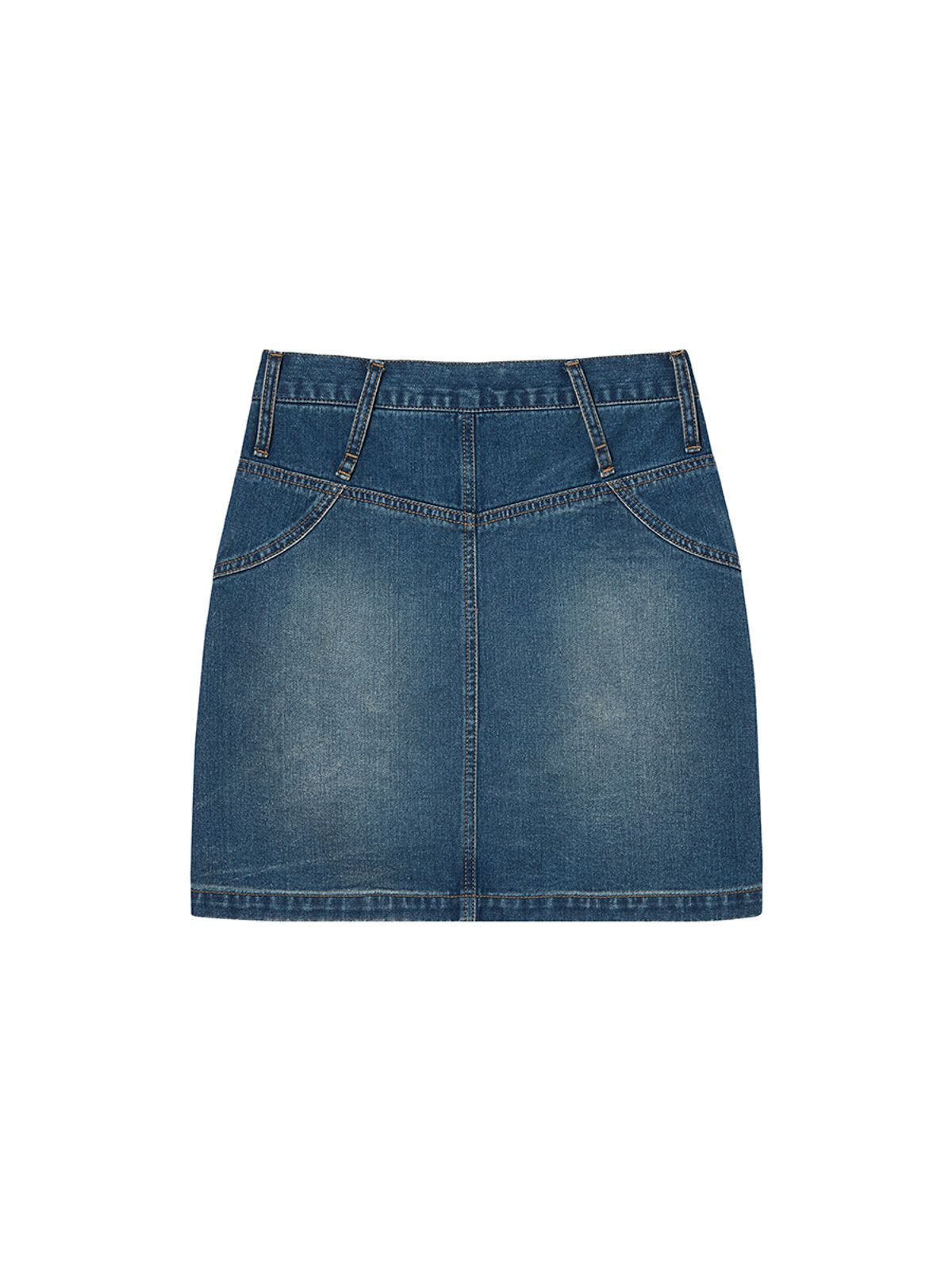 엔와이엑스엑스(NYXX) BASIC DENIM SKIRT WASHED BLUE