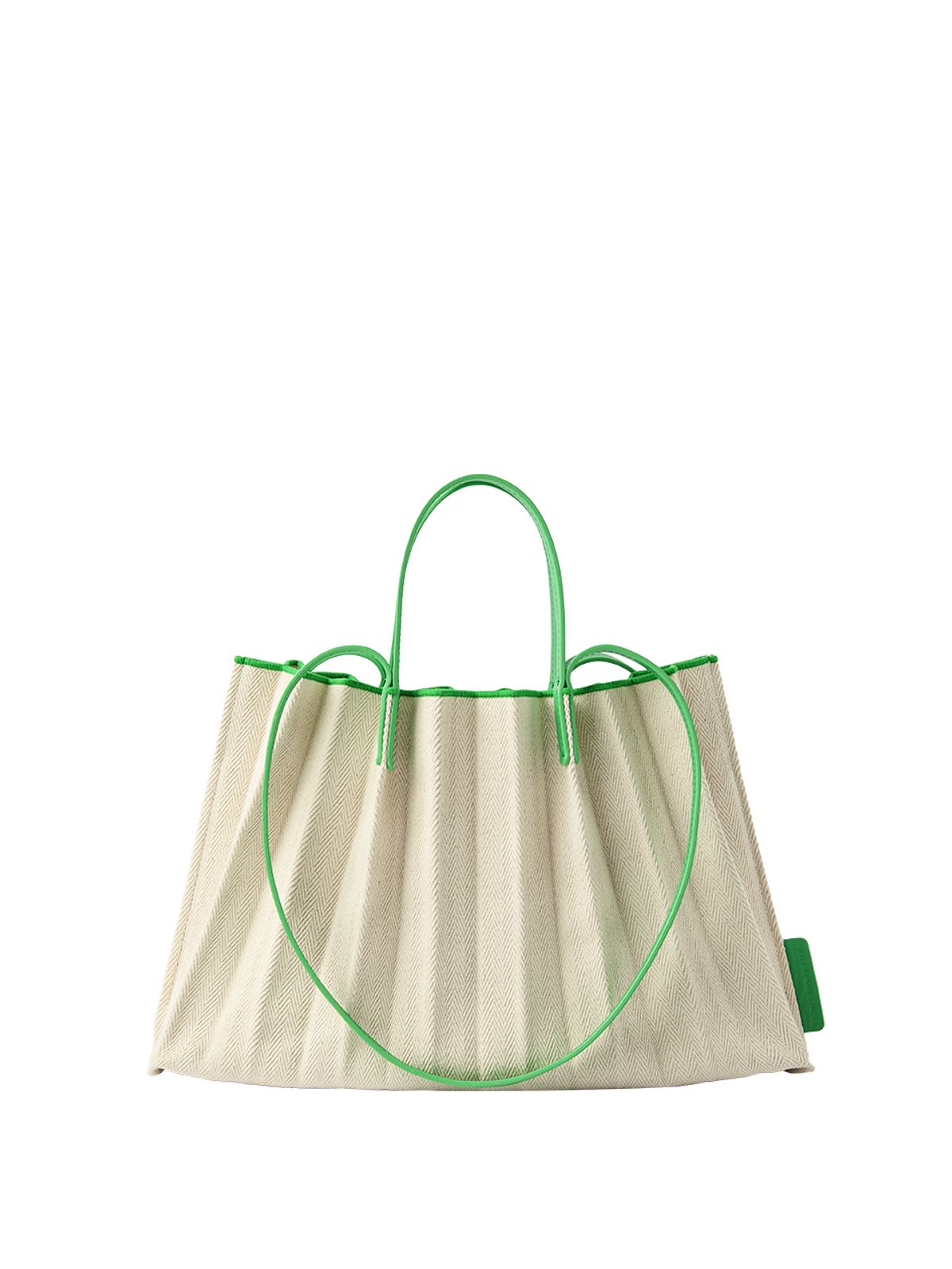 조셉앤스테이시(JOSEPH&STACEY) Lucky Pleats Canvas Leaf Shopper L Permanent Green
